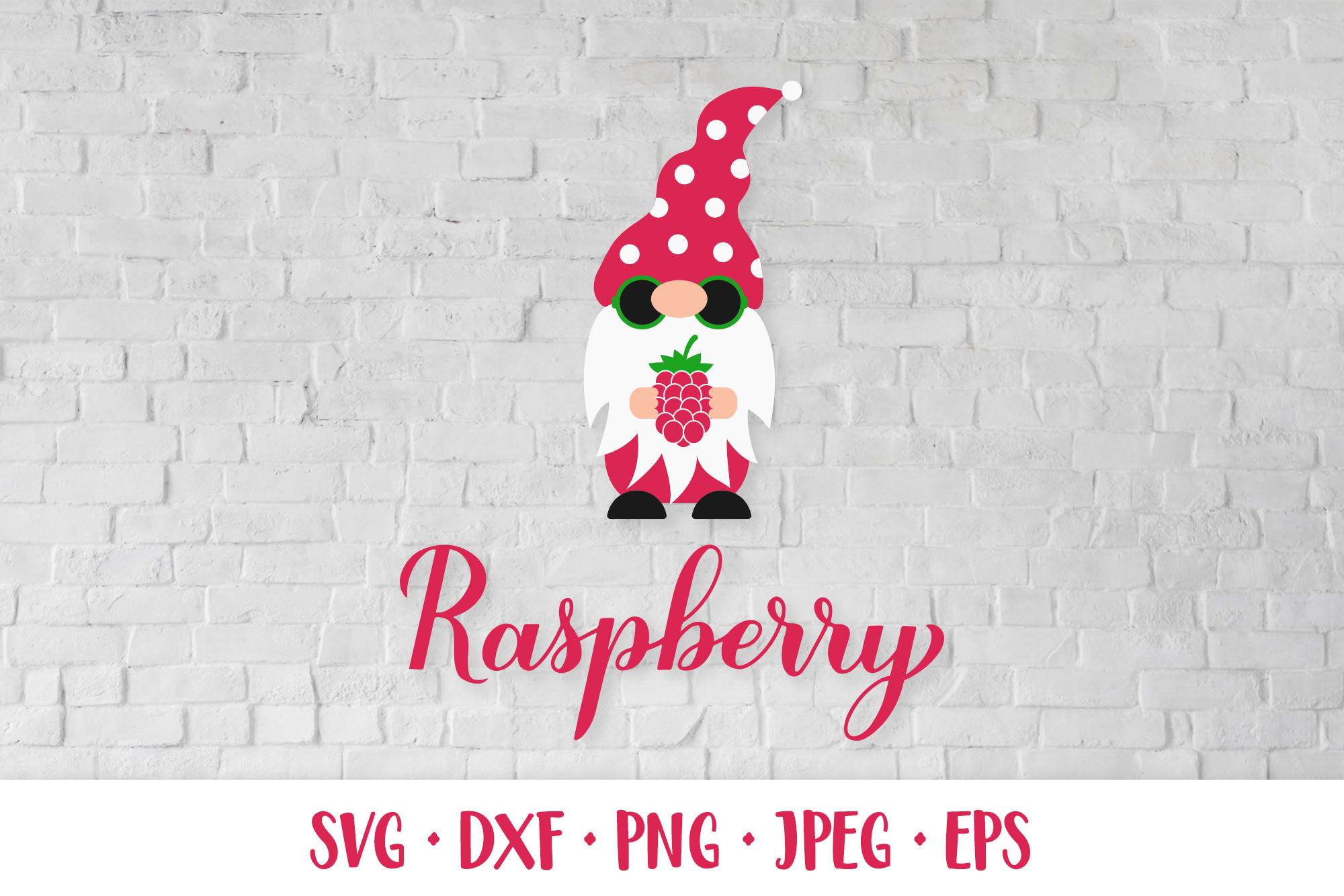 Raspberry Lettering Raspberry SVG calligraphy lettering and gnome holding berry | Inspire ...