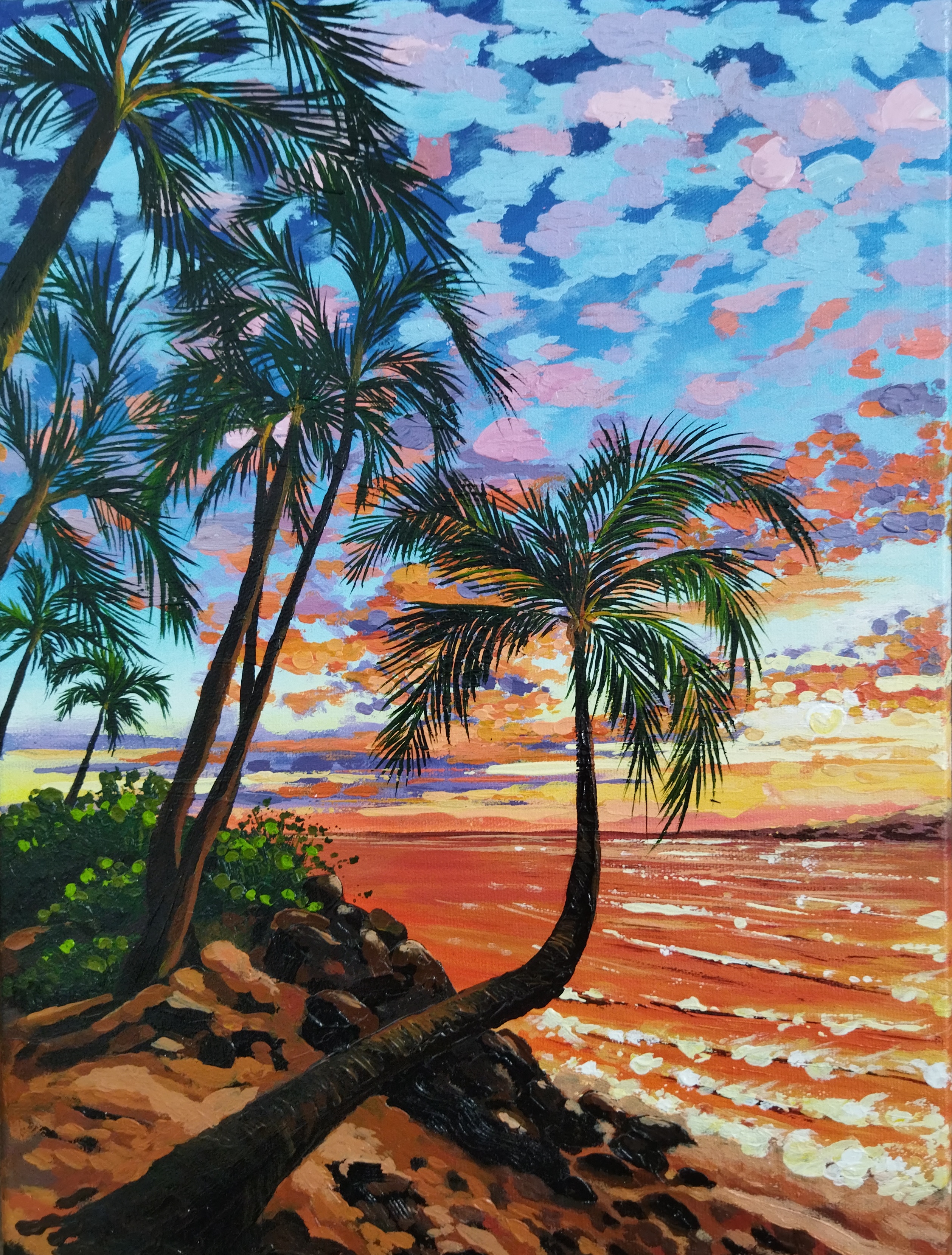 acrylic-painting-tropical-sunset-original-interior-painting-inspire