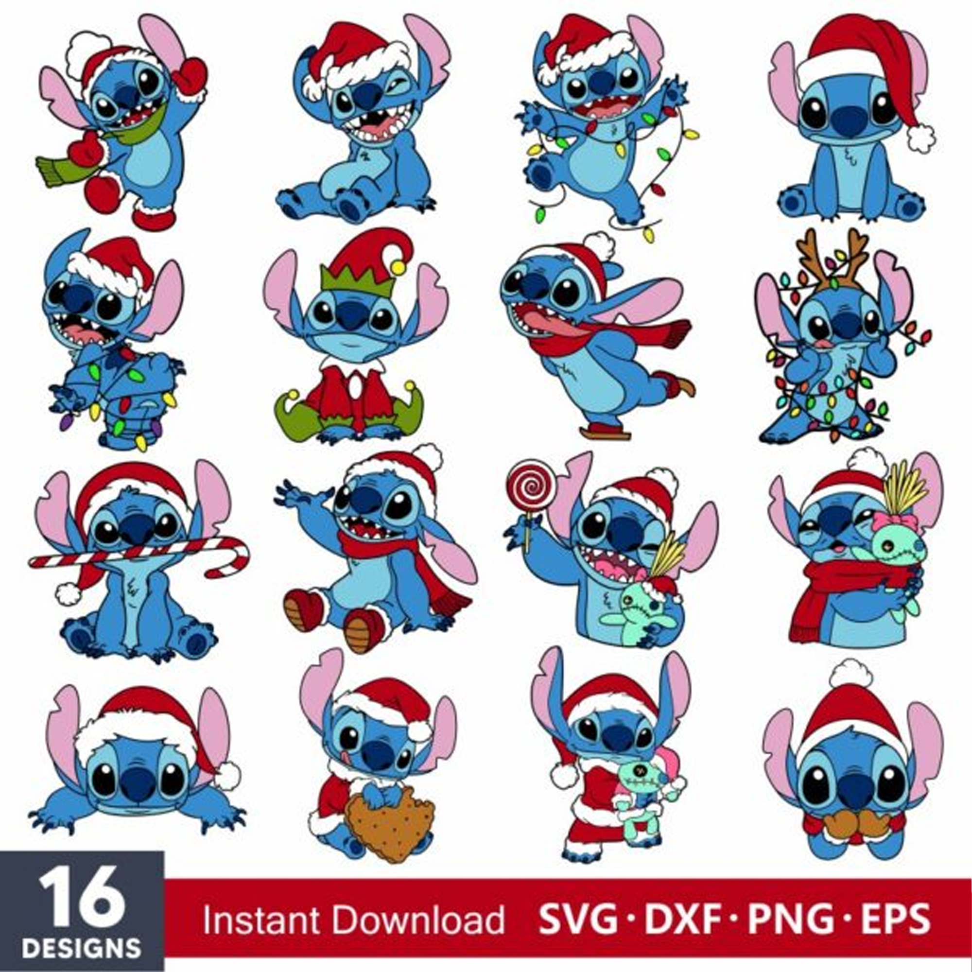 Stitch Christmas Bundle SVG, Stitch SVG, Disney Christmas SV - Inspire