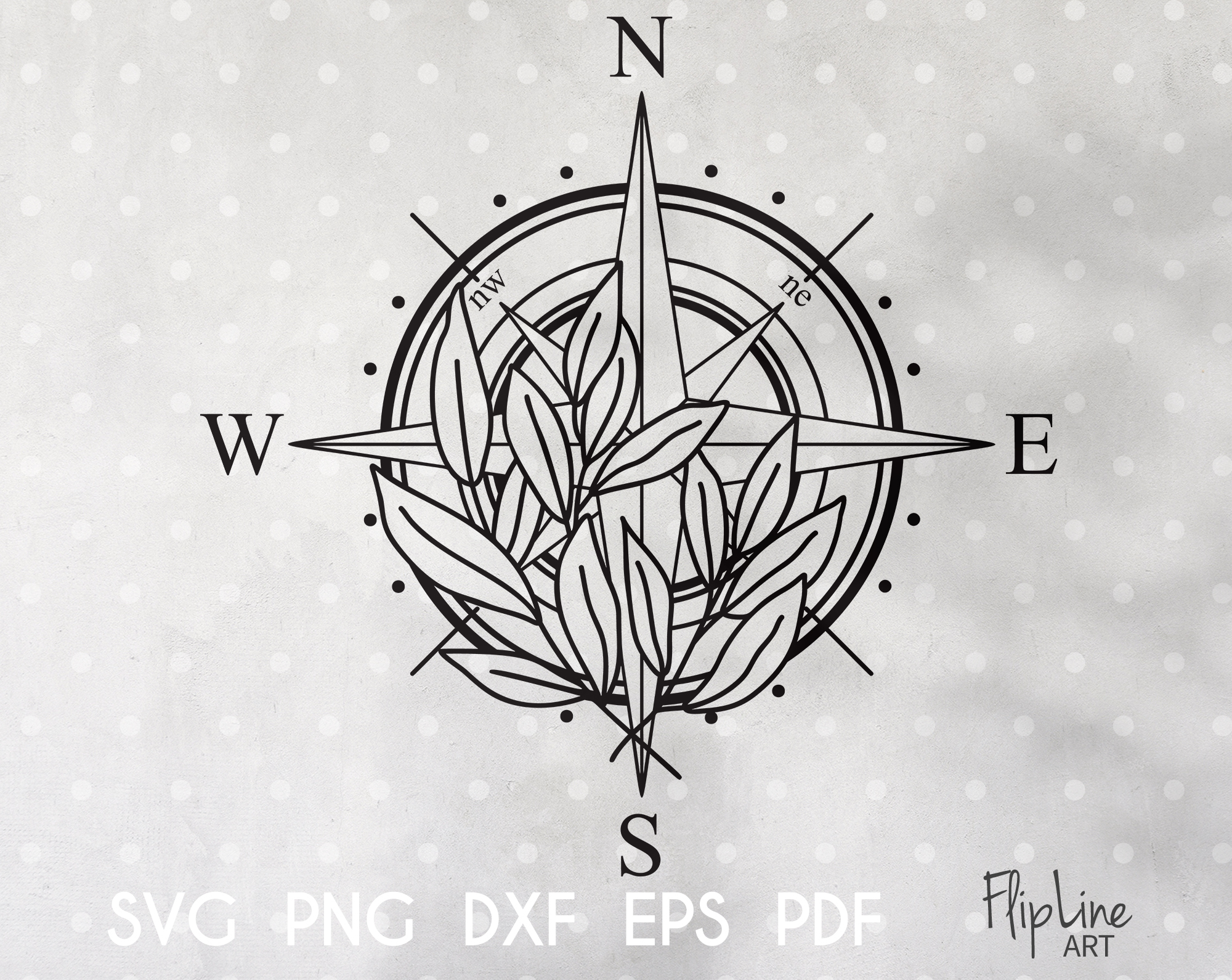 Compass Wind rose svg Floral Compass Clipart Wanderlust Svg | Inspire ...