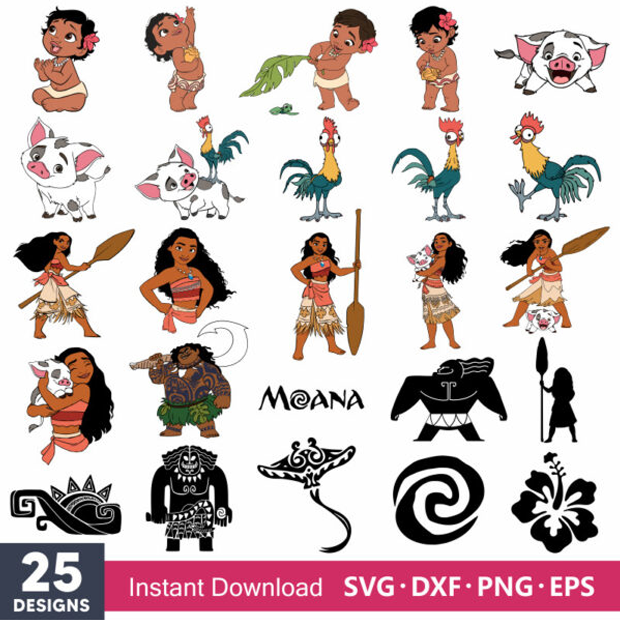 Moana SVG Bundle, Moana SVG, Moana Cartoon SVG PNG DXF EPS F - Inspire