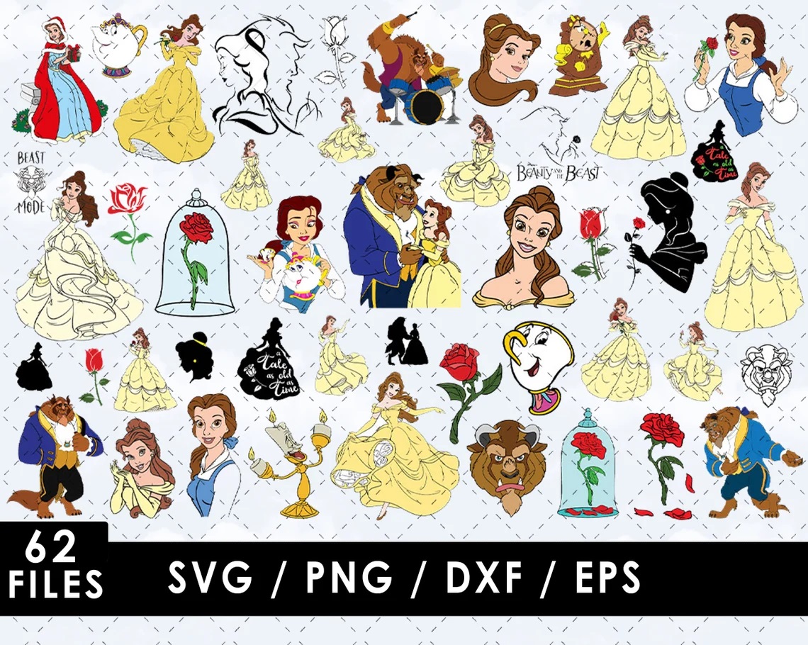 Beauty And The Beast Svg Cut Files, Beauty Beast Png Images - Inspire