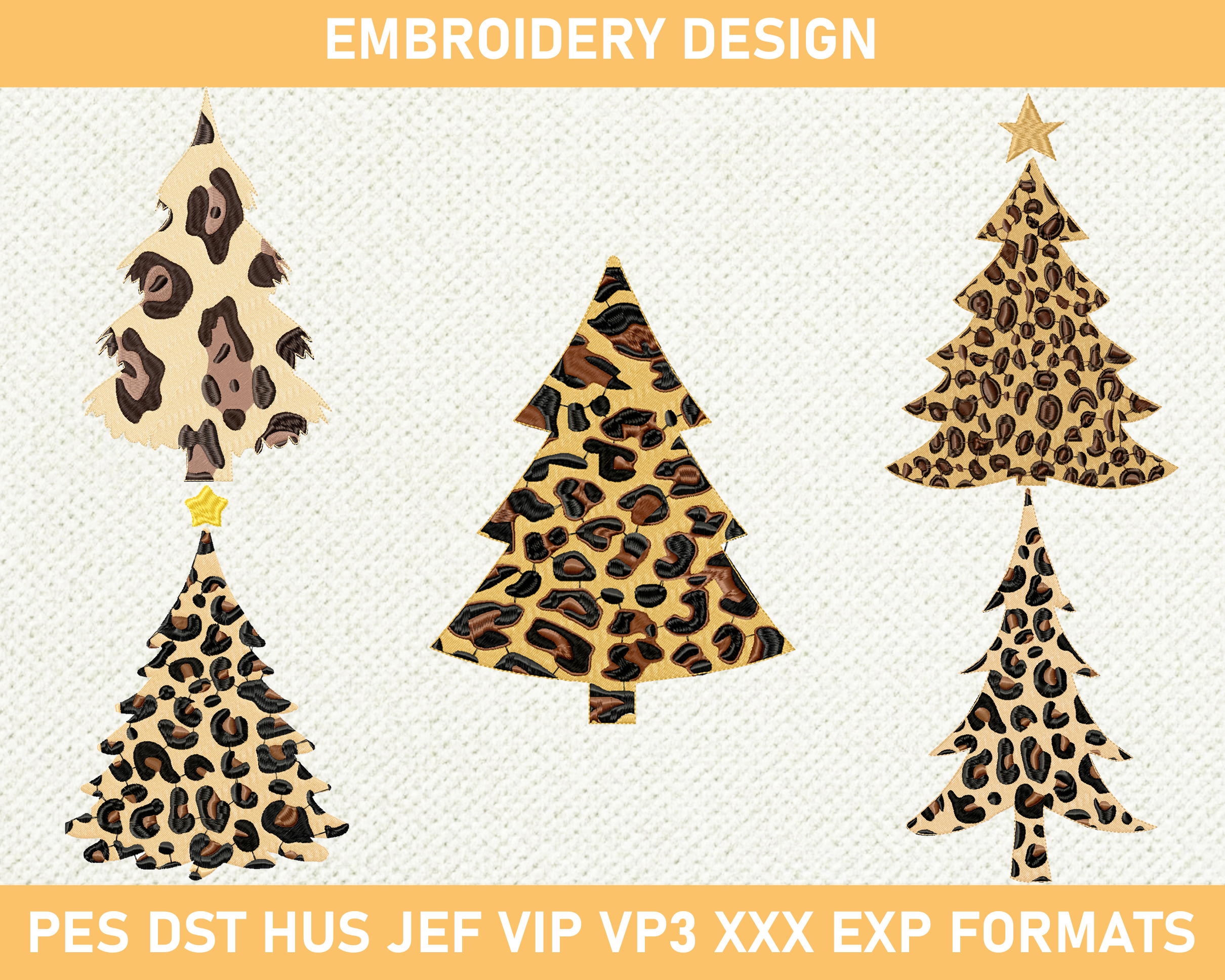 Leopard Tree Design Leopard Christmas Tree Embroidery Design, Cheetah Christmas | Inspire ...