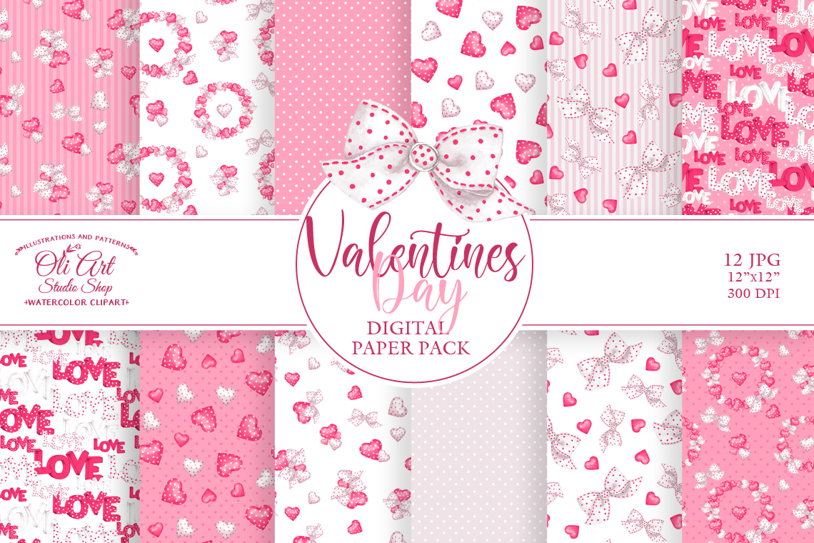 Download Seamless Patterns. Valentine's Day. Digital Paper P | Inspire ...