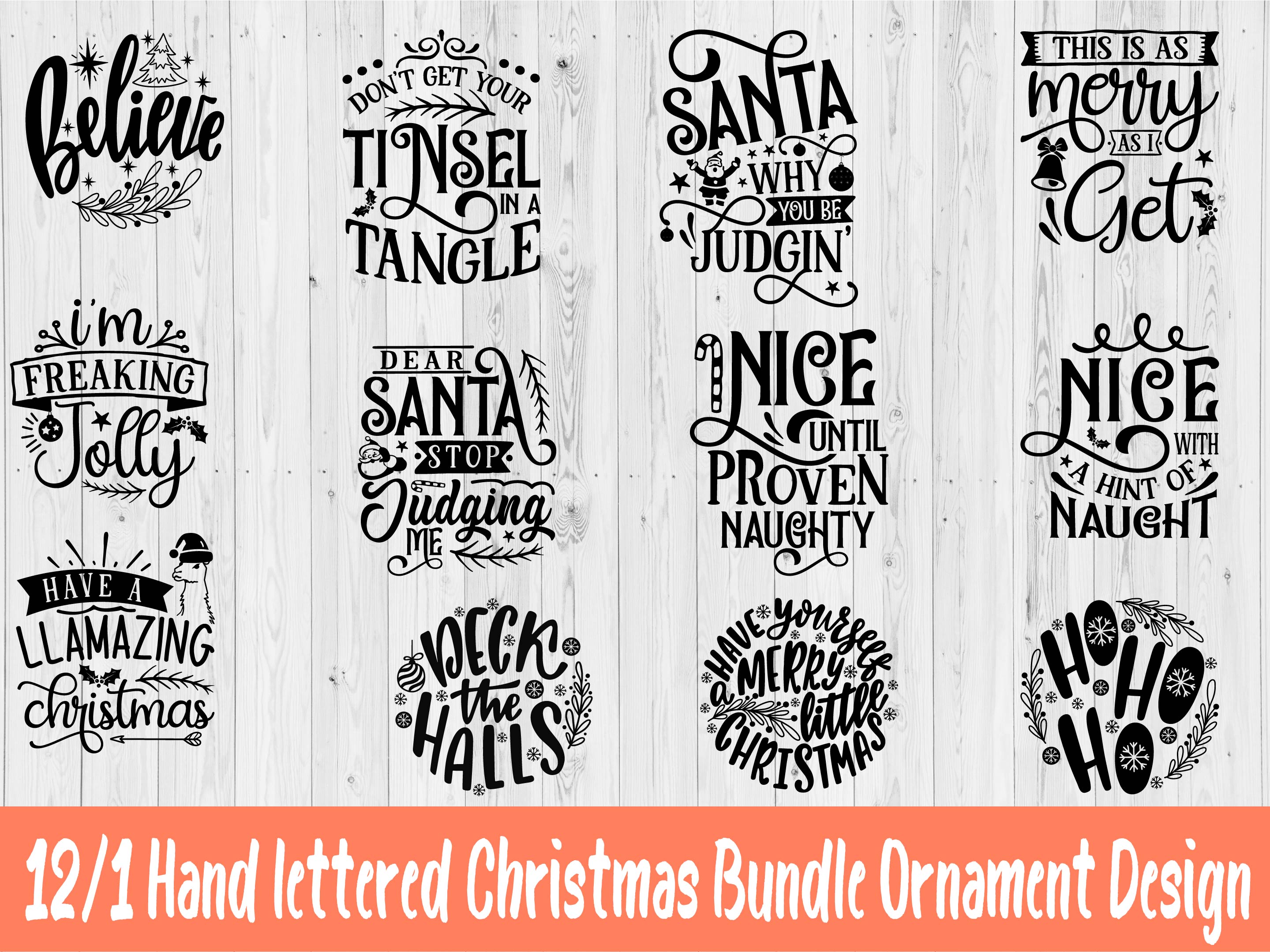 Hand Lettered Svg Hand lettered svg christmas bundle, Christmas ornament svg b | Inspire ...