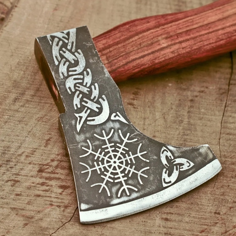 thumbnail image 2 of Forged Bearded Camping Axe Head – 0.83 Lbs, Viking Tomahawk Hatchet For Hunting & Survival 2 of 3