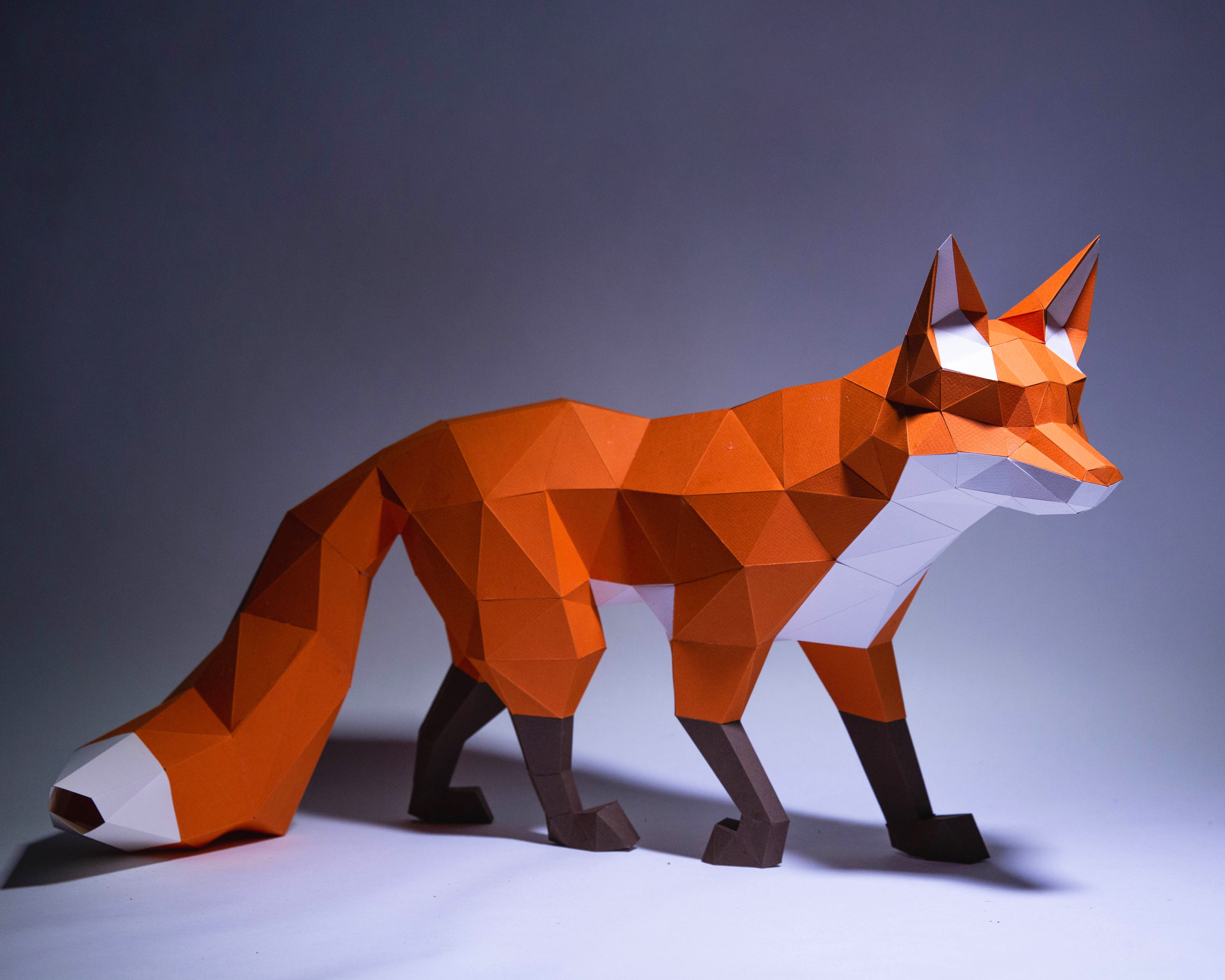 Fox Walk Paper Craft, Digital Template, Origami, PDF Downloa | Inspire ...