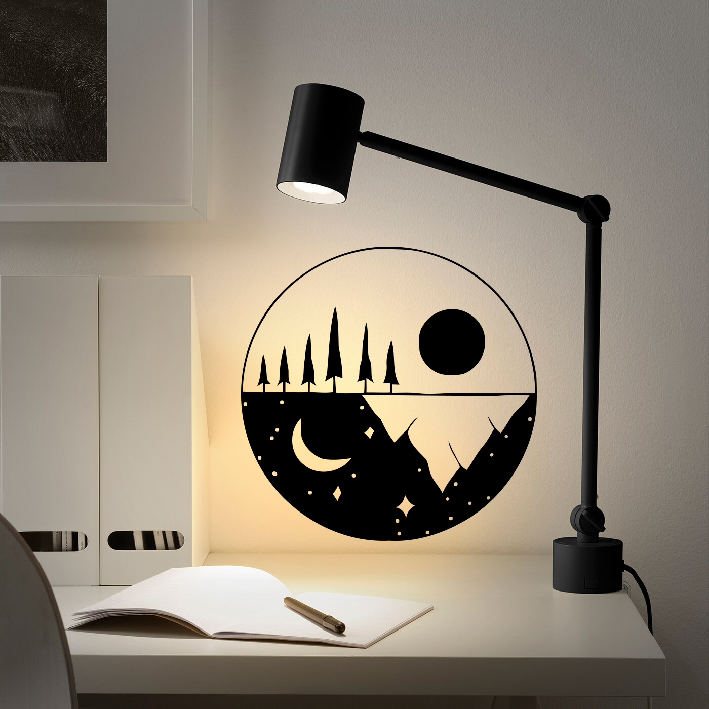 Day And Night, Moon And Sun Wall Sticker Vinyl Decal Mural A - Inspire ...
