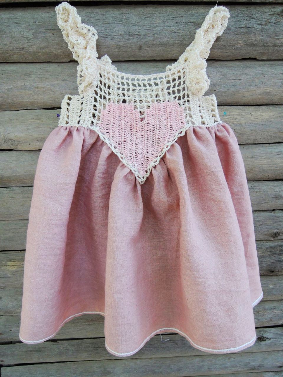 Handmade baby girl dress, Heart sudress, Pinc baby dress, to - Inspire  Uplift