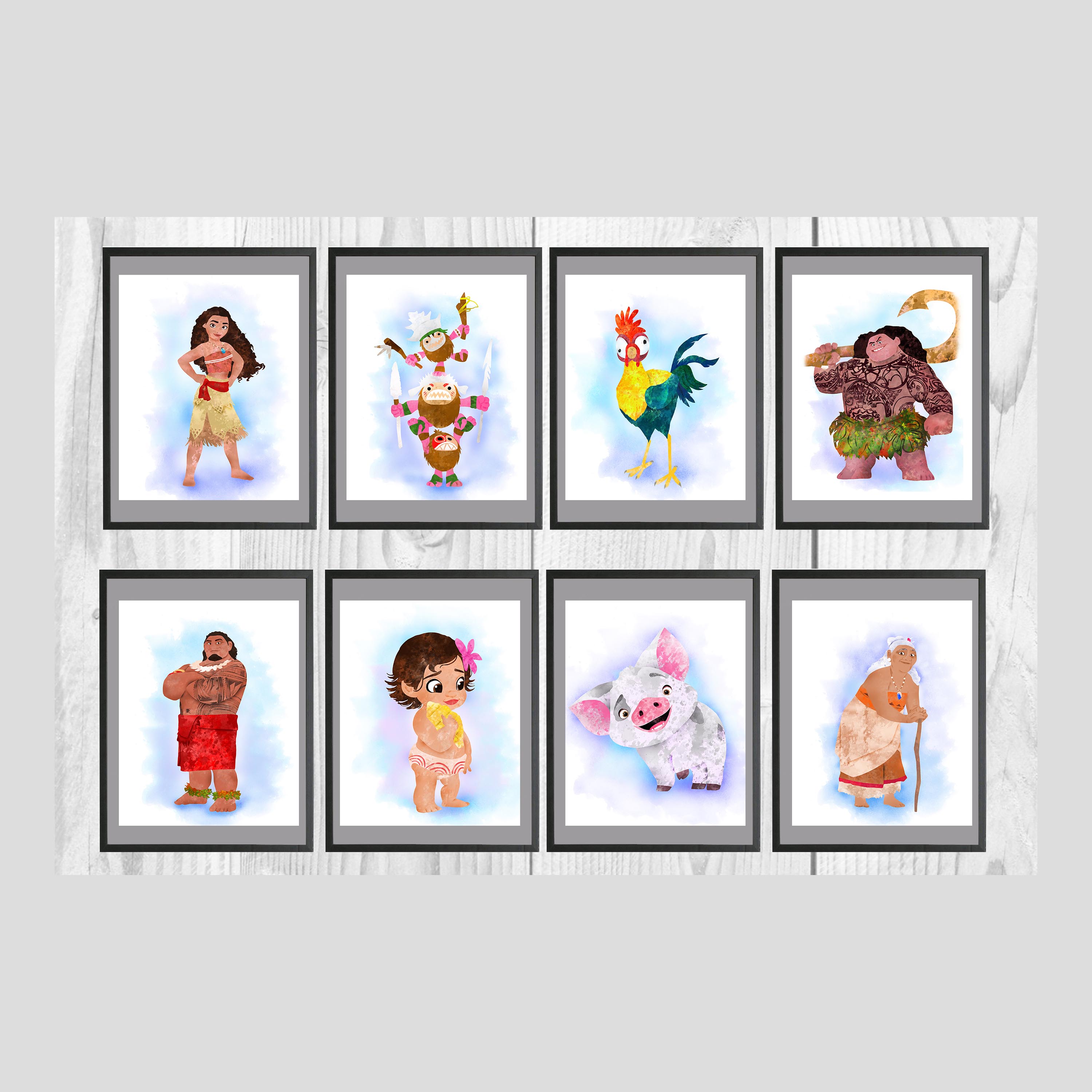 Moana Set Disney Art Print Digital Files decor nursery room - Inspire ...