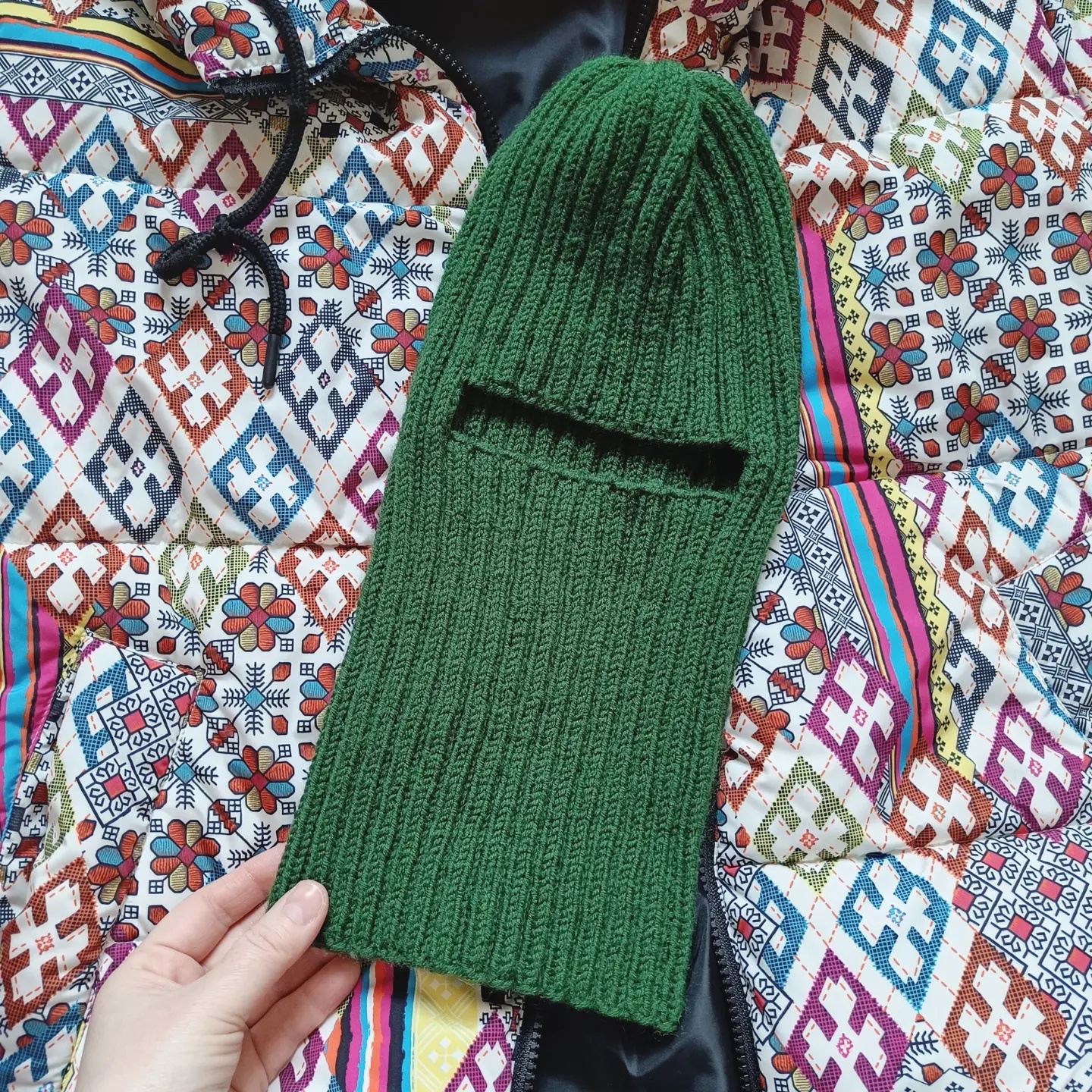 Green Balaclava unisex ski mask with 1 hole helmet Christmas gift Unisex knit balaklava women balaclava Men balaklava