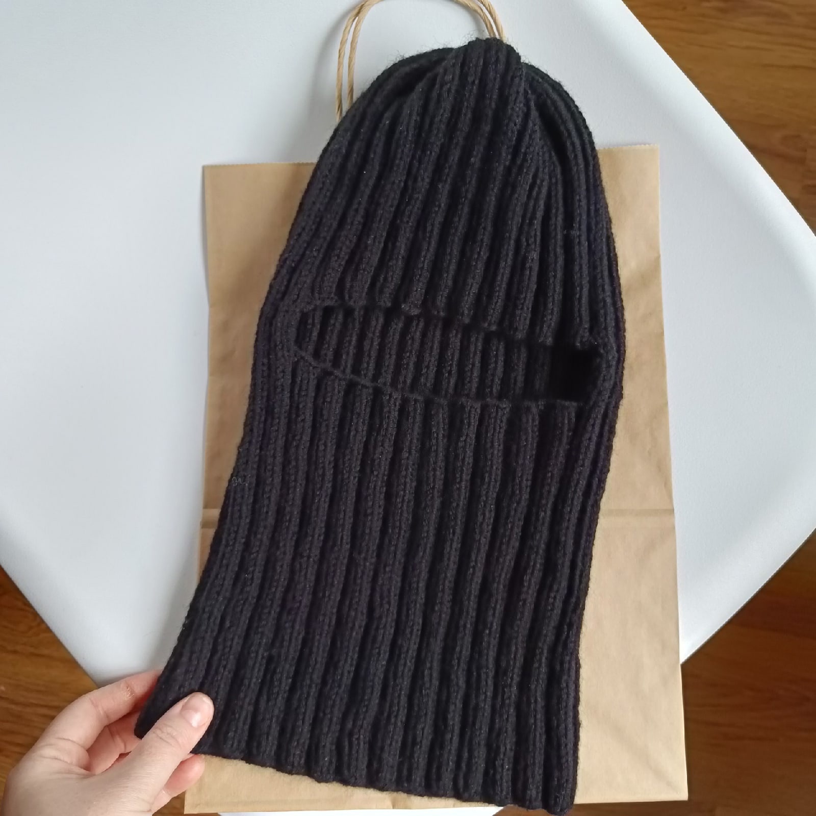 Black Balaclava unisex ski mask with 1 hole helmet Christmas gift Unisex knit balaklava women balaclava Men balaklava