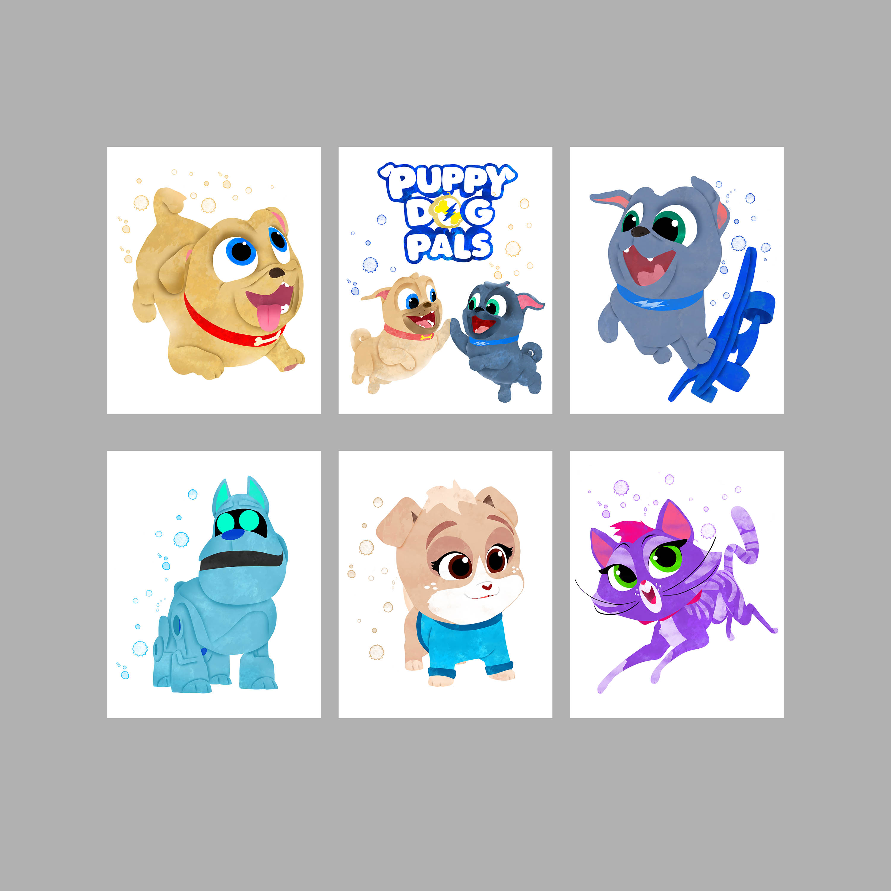 Puppy Dog Pals Set Disney Art Print Digital Files nursery ro | Inspire ...