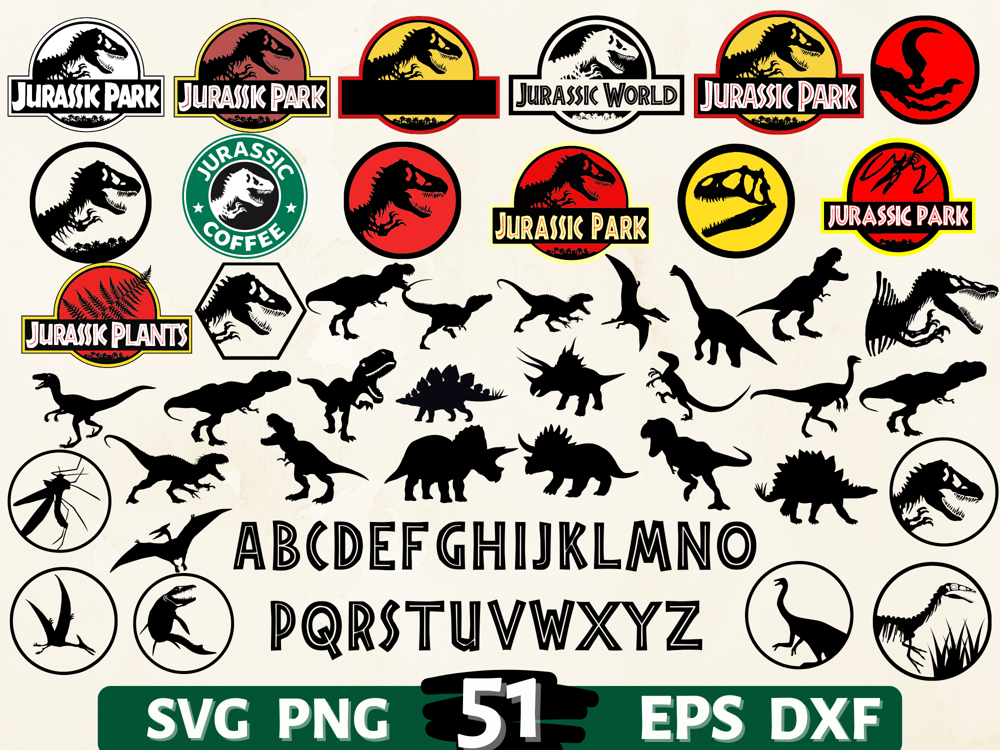 Big SVG Bundle, Digital Download, Jurassic Park svg, Jurassi - Inspire ...