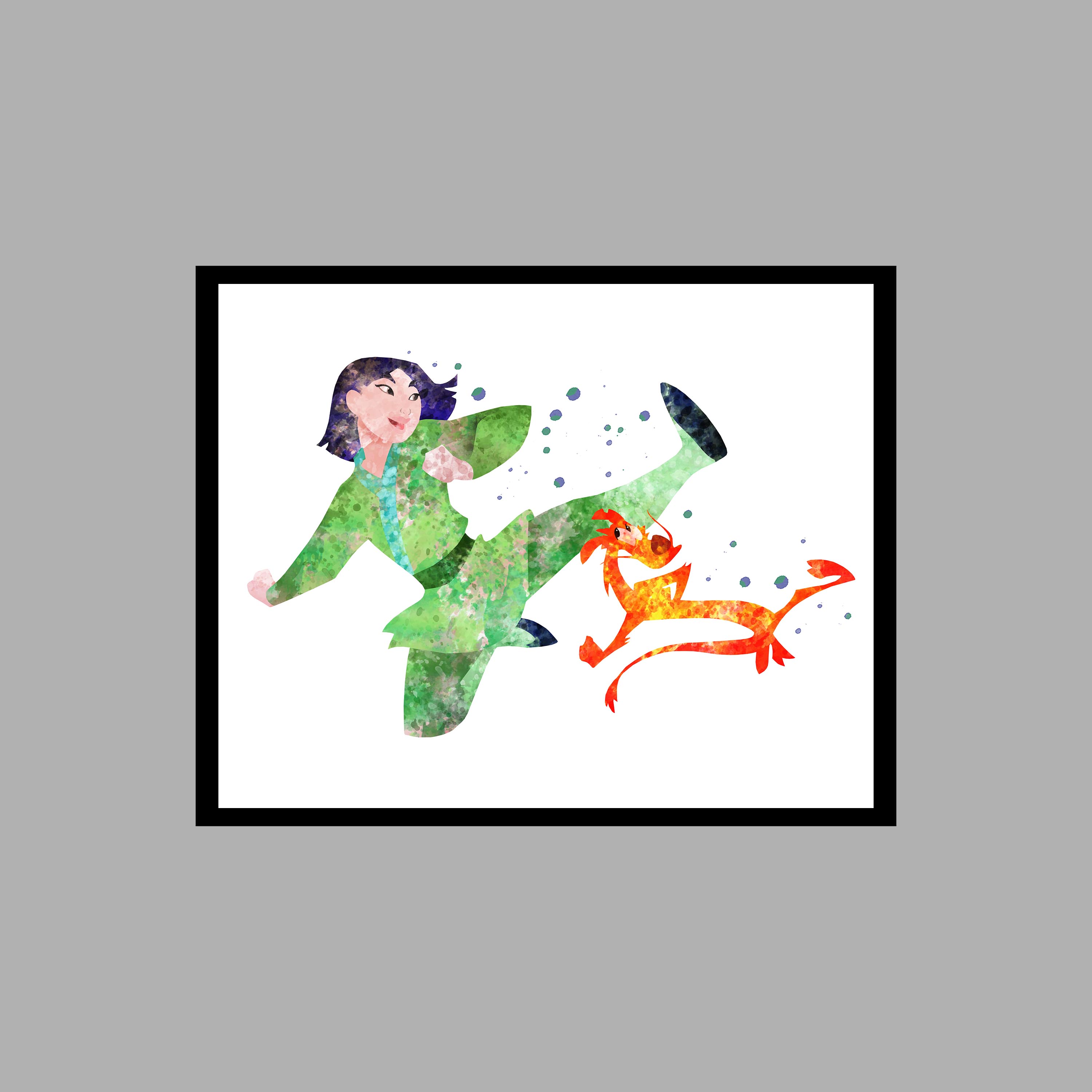 Mulan Disney Art Print Digital Files decor nursery room wate | Inspire ...
