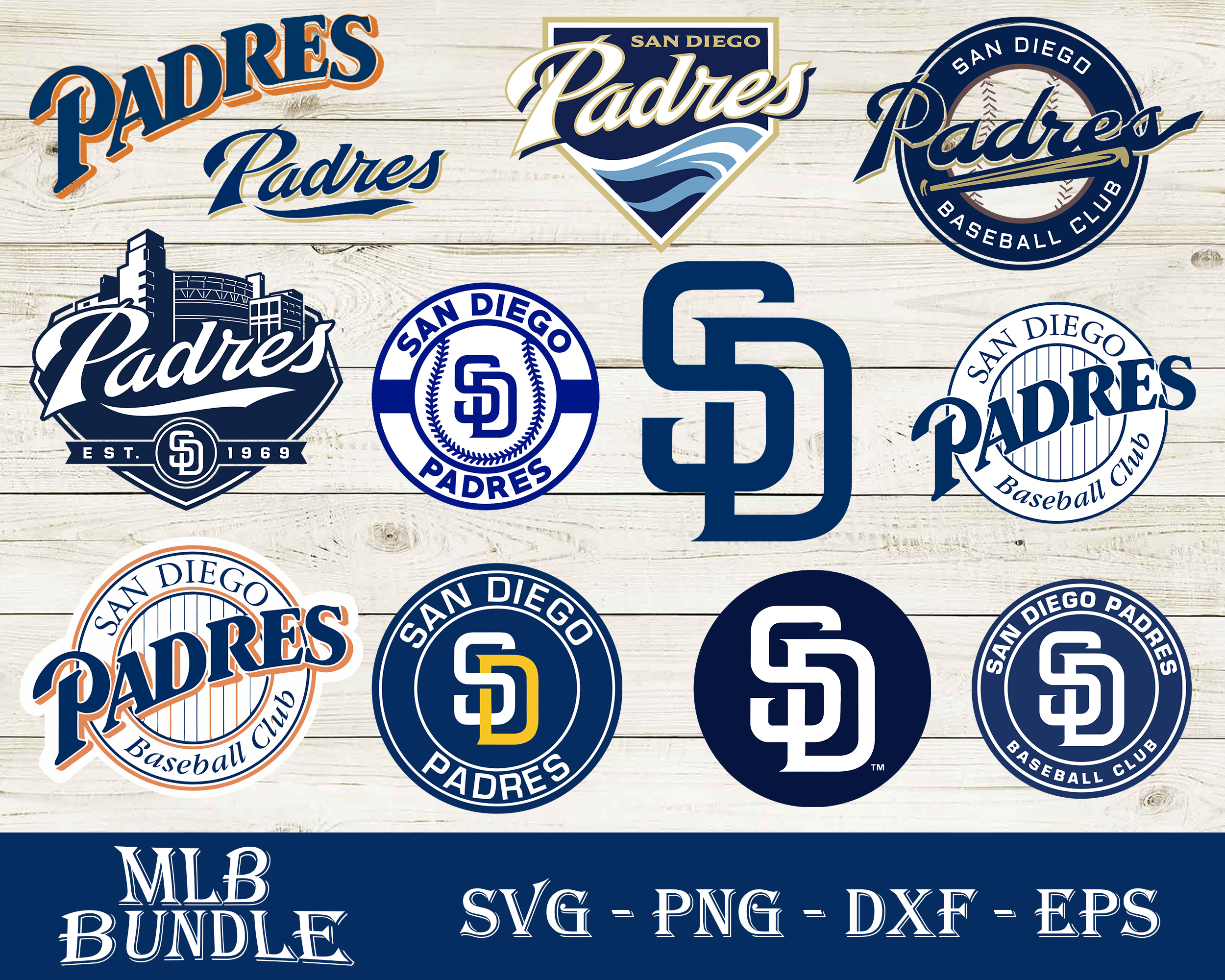 San Diego Padres Bundle SVG, San Diego Padres SVG, MLB SVG P Inspire