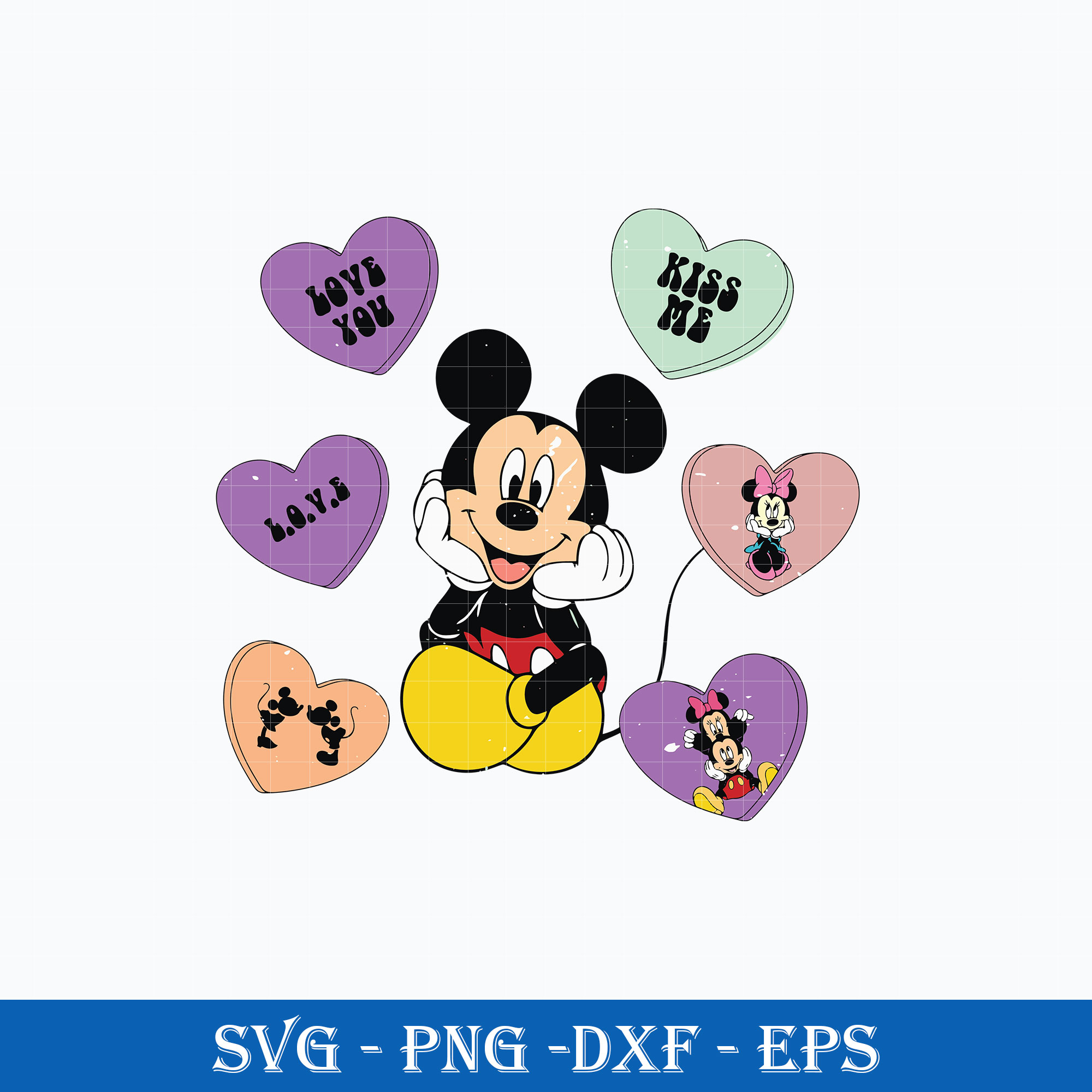 Mickey Heart Love SVG, Mikey Mouse SVG, Valentine SVG, Disne - Inspire Uplift