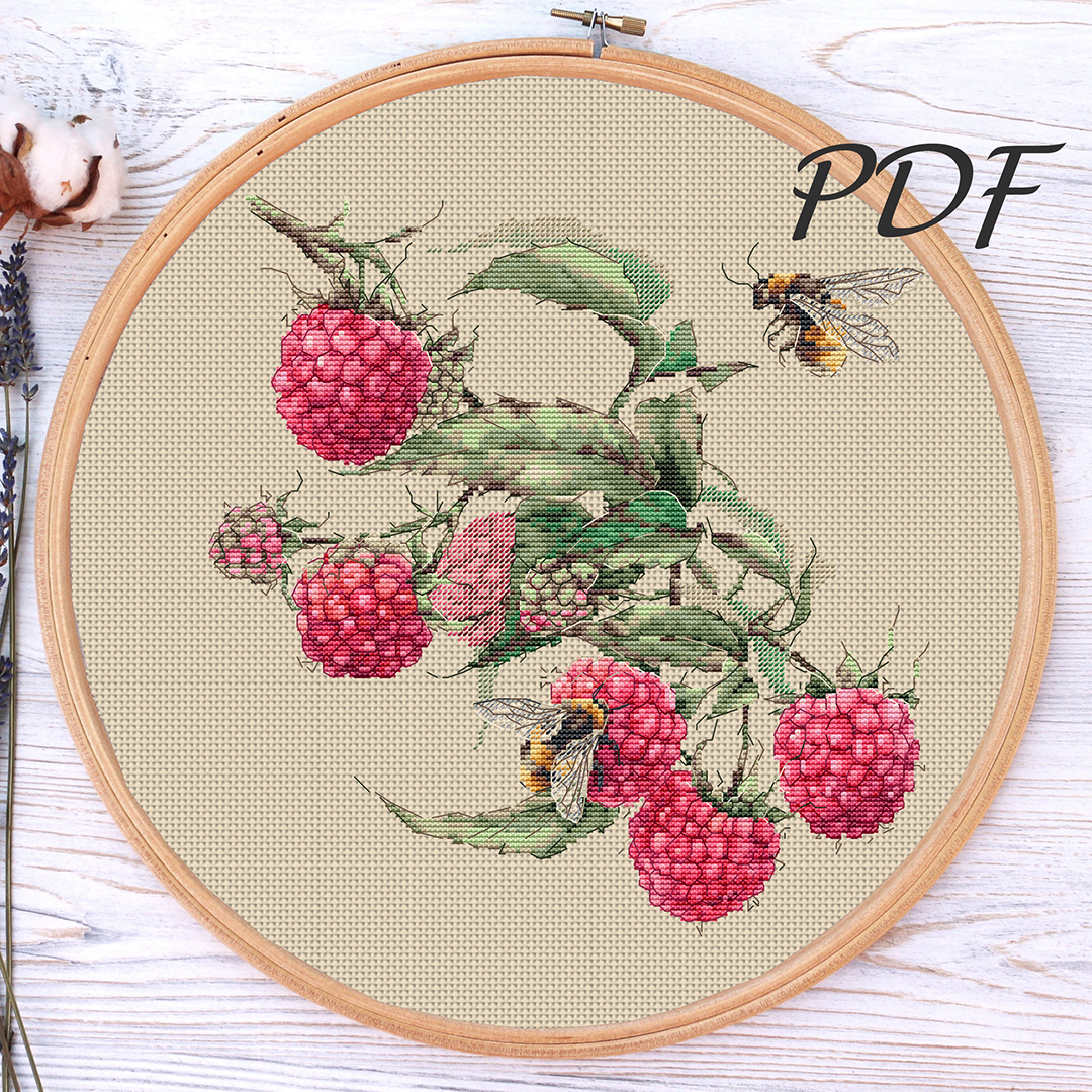 Cross stitch Raspberry cross stitch patterns design for embr | Inspire ...