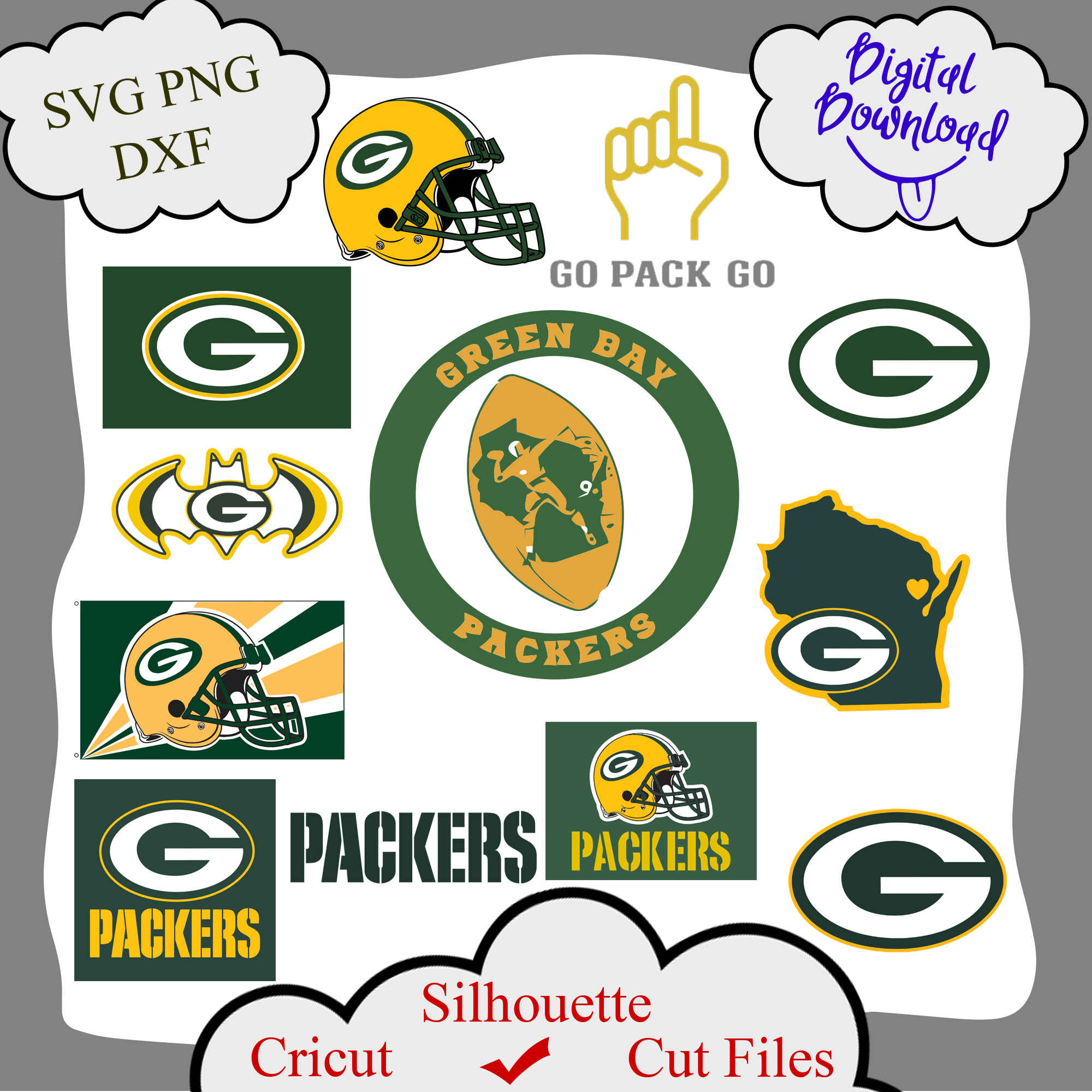 Green bay Packers bundle logo sport svg, Green bay Packers b - Inspire ...