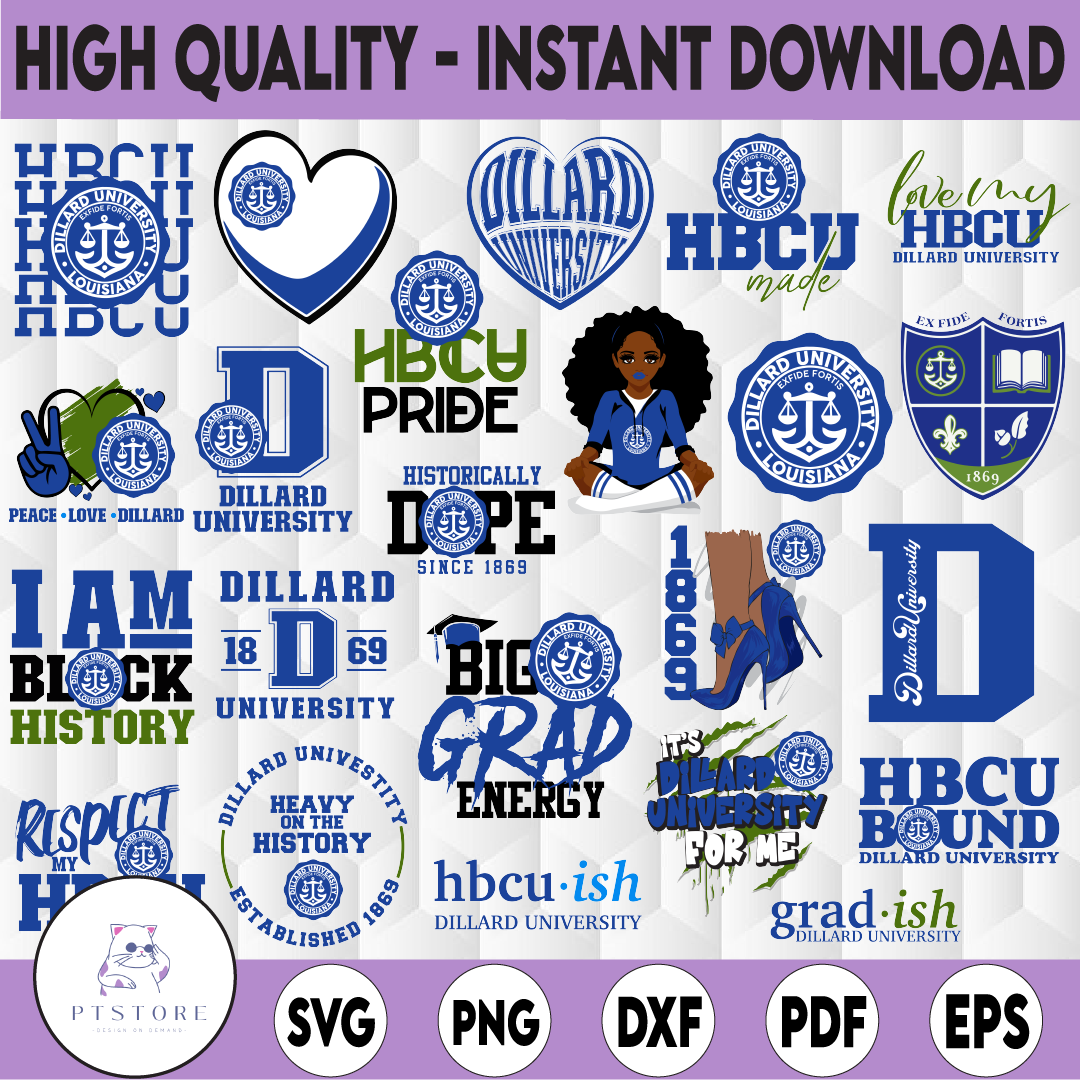 24 Files Dillard University Svg, HBCU Teams svg, HBCU Footba Inspire