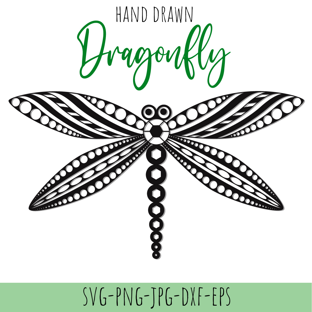 Hand drawn painted dragonfly clipart - SVG | Inspire Uplift