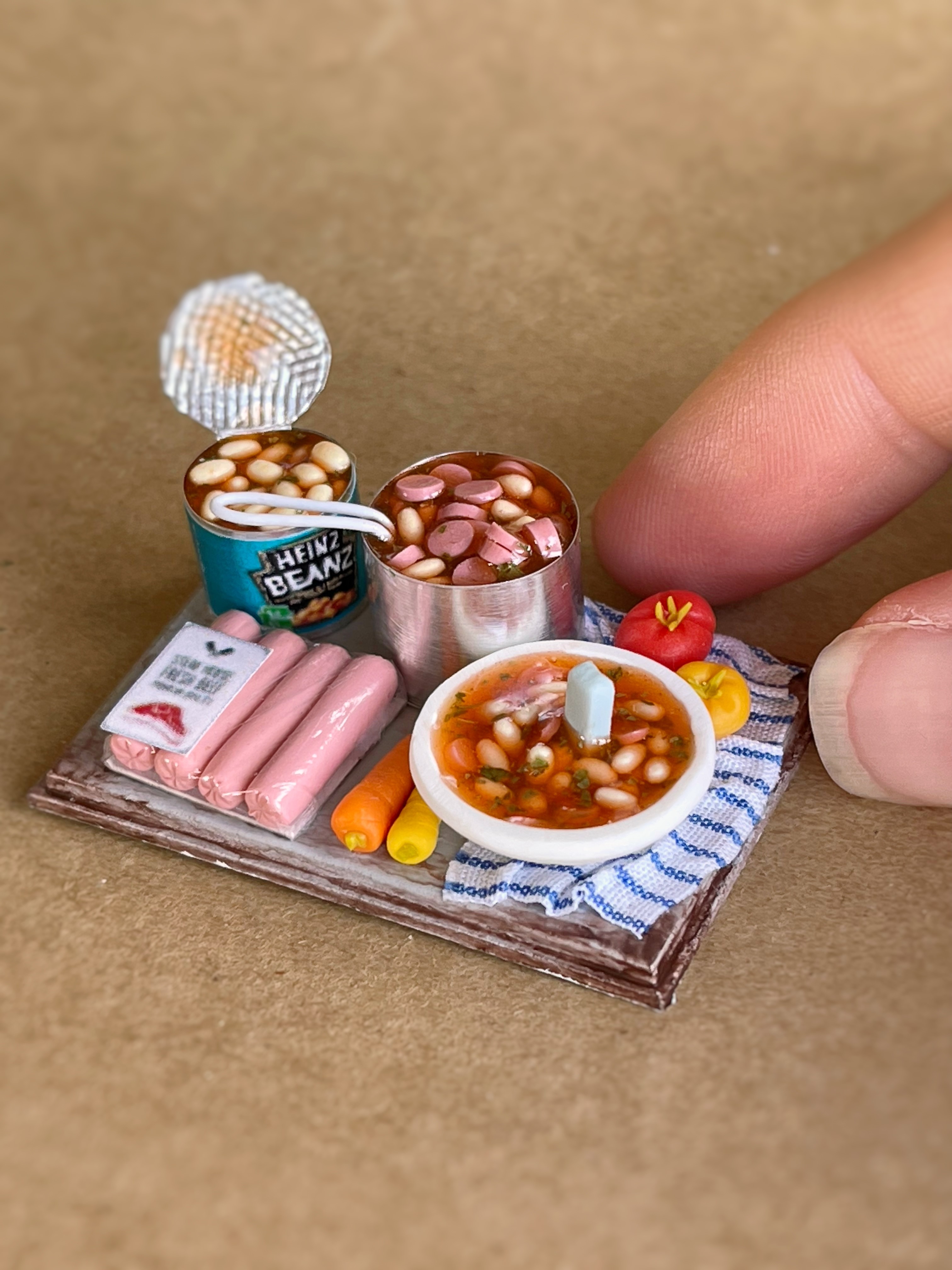 Miniature doll set with beans for playing in a dollhouse, sc | Inspire ...