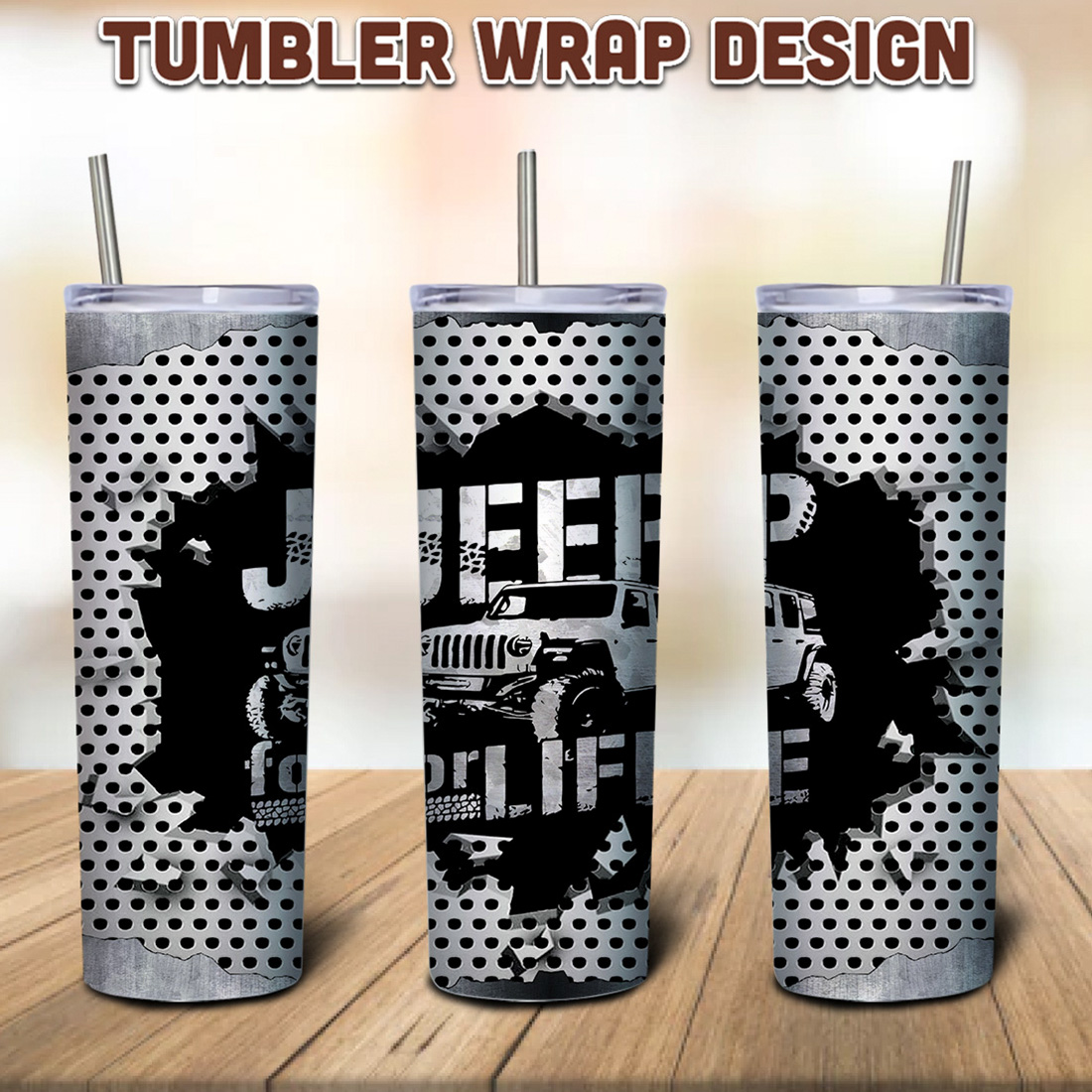 Jeep For Life Tumbler Design, Skinny Tumbler Sublimation Des Inspire