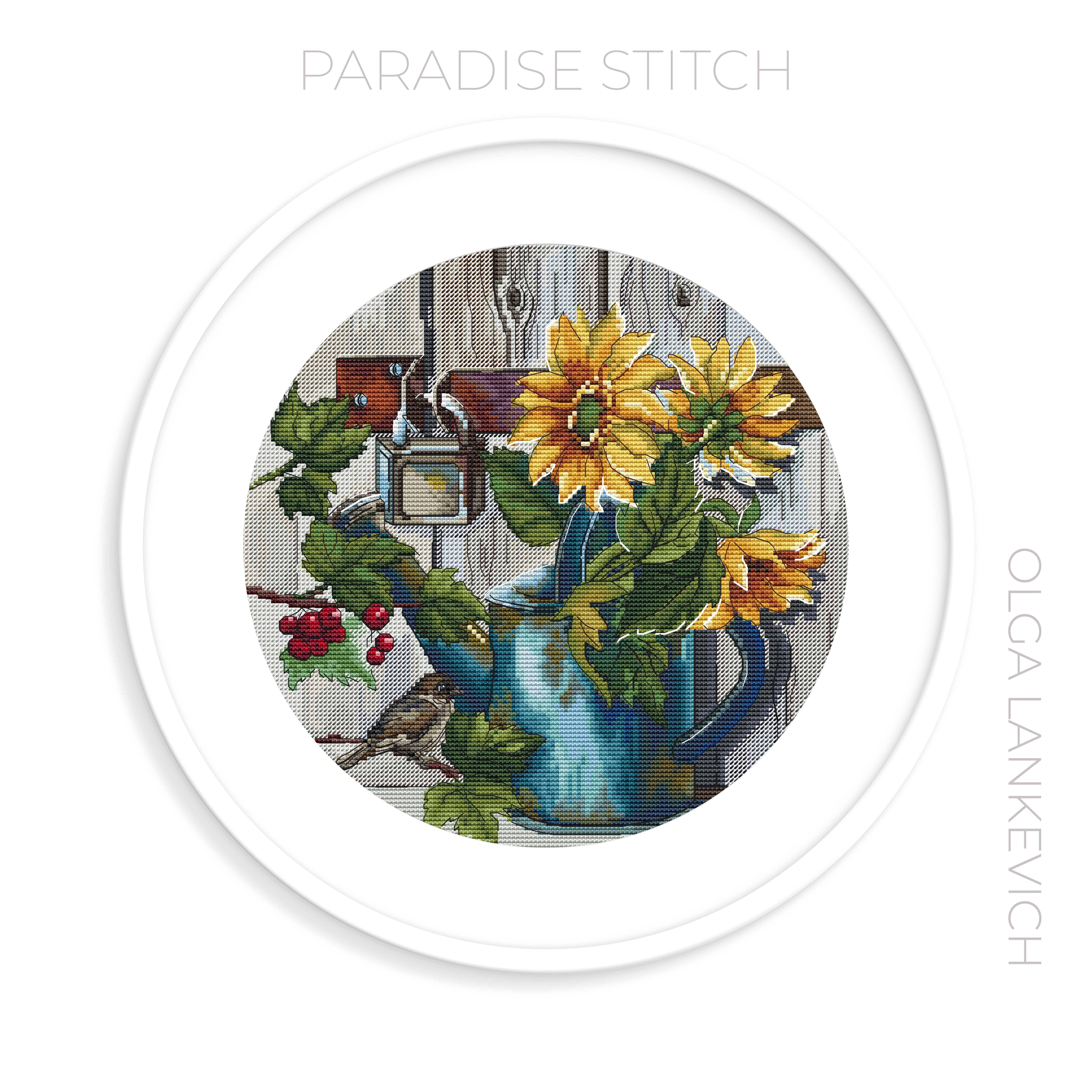 Sunflowers cross stitch pattern PDF and Saga | Inspire Uplift