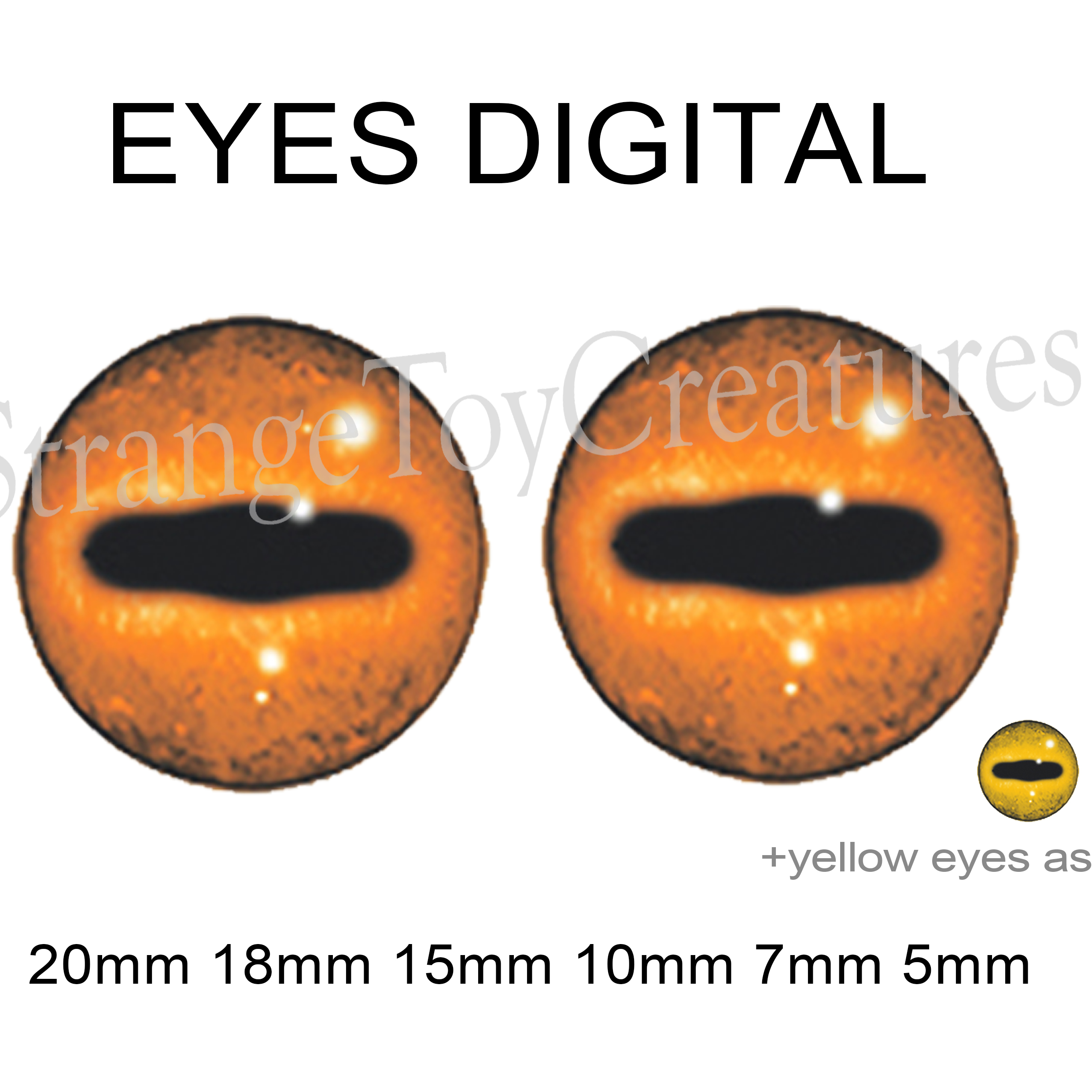 Eyes for Printing Realistic Irises, goat's eyes, doll Irises - Inspire ...