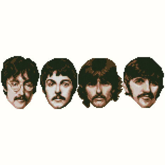 The Beatles Cross Stitch Pattern 1, Digital PDF | Inspire Uplift