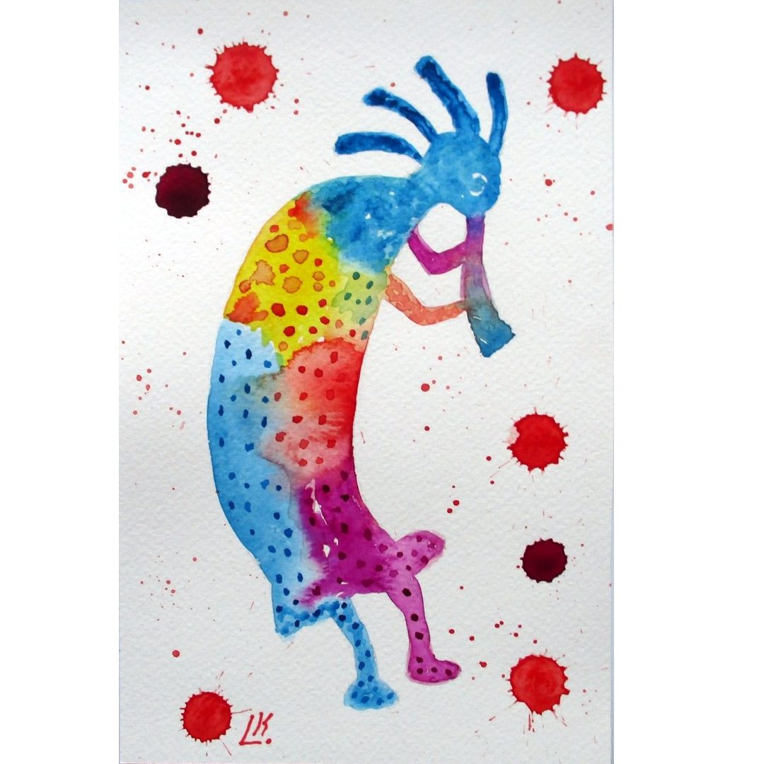 original-painting-kokopelli-art-watercolor-south-west-artwor-inspire