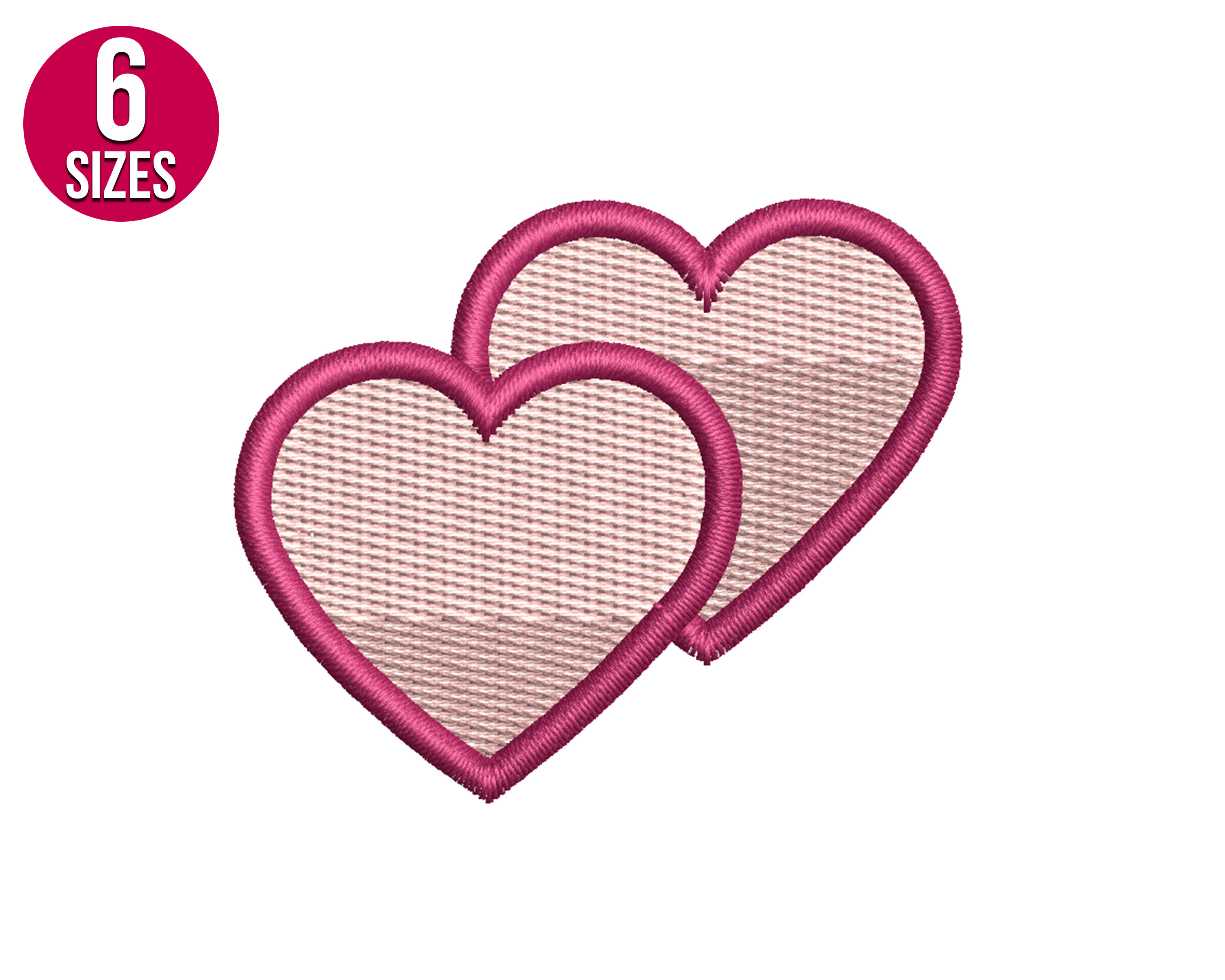 Two hearts embroidery design, Machine embroidery pattern, In Inspire Uplift