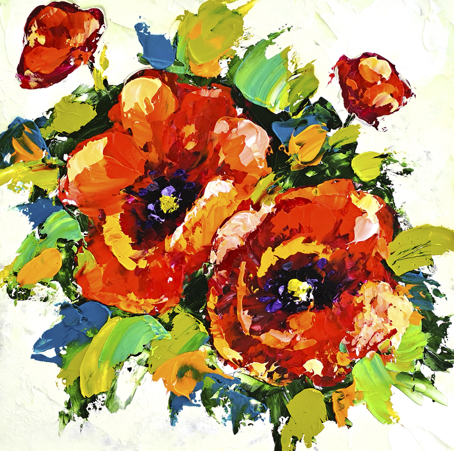 Poppy Painting Flowers Original Art Impasto Oil Painting | Inspire Uplift