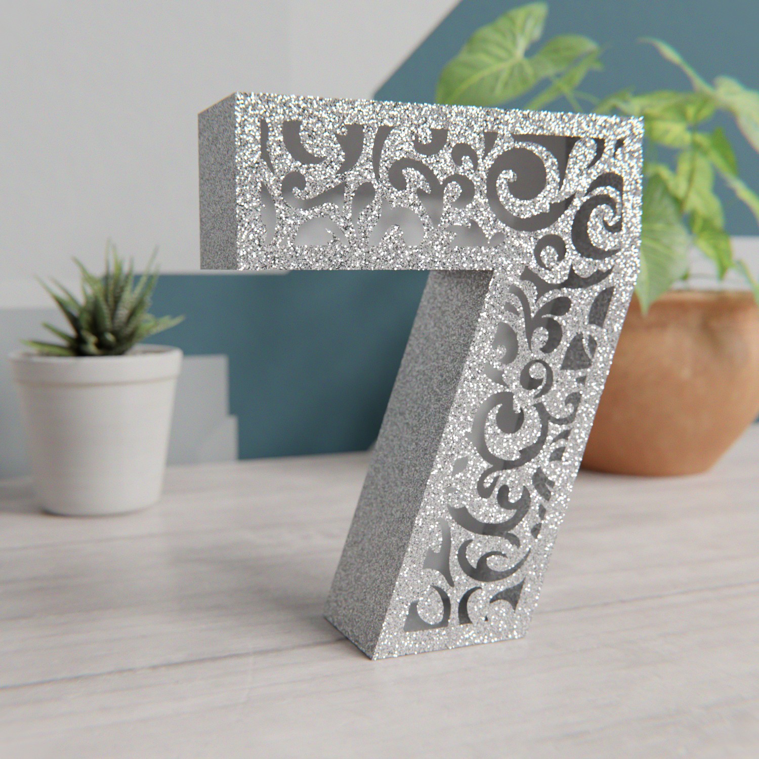 3d papercraft number 7 template svg for cricut dxf for sil inspire