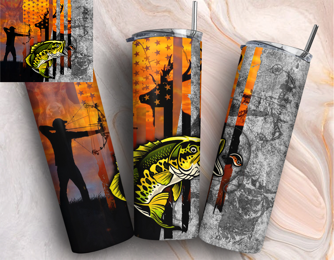 Hunting Fishing Tumbler, Bow Hunting Tumbler Wrap, Fishing T Inspire