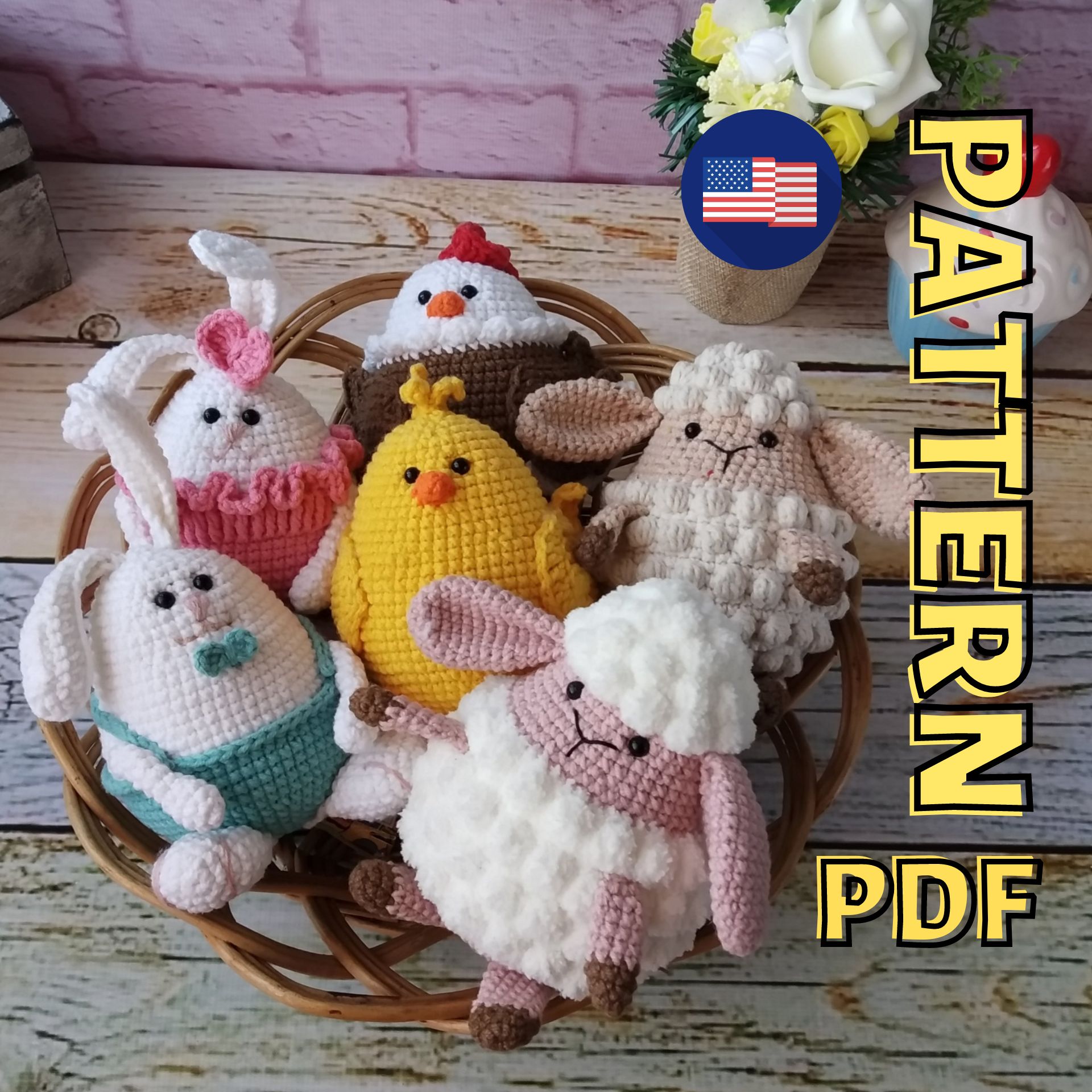 Easter eggs crochet pattern sensory educational farm animal | Inspire ...