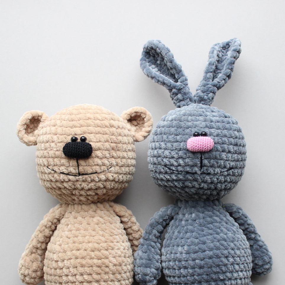 Easy PATTERN 2 in 1 Crochet soft plush Bear Bunny. Amigurumi | Inspire ...