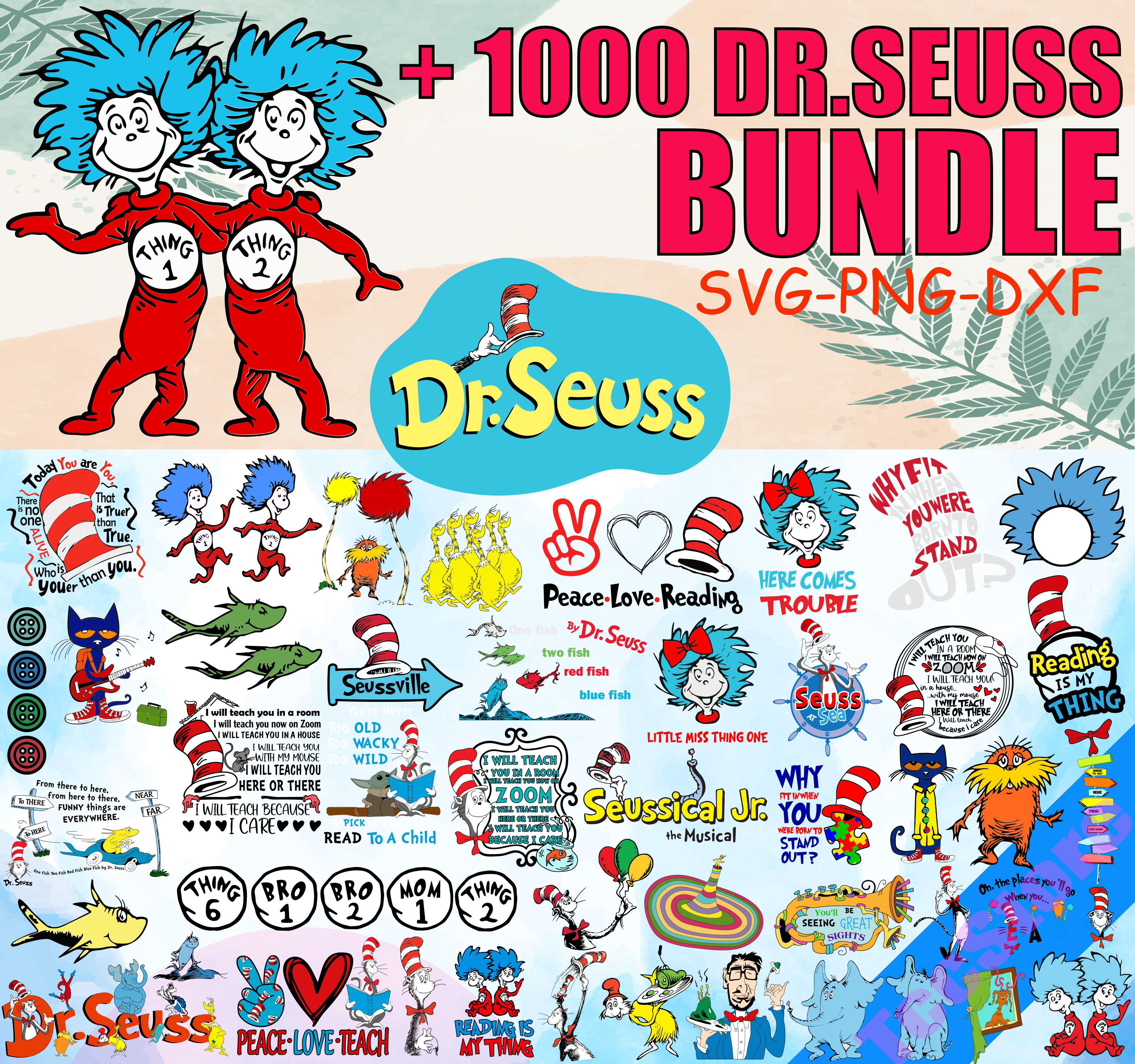More than 1000 Dr Seuss Svg, Mega Bundle, Cat In The Hat SVG | Inspire ...