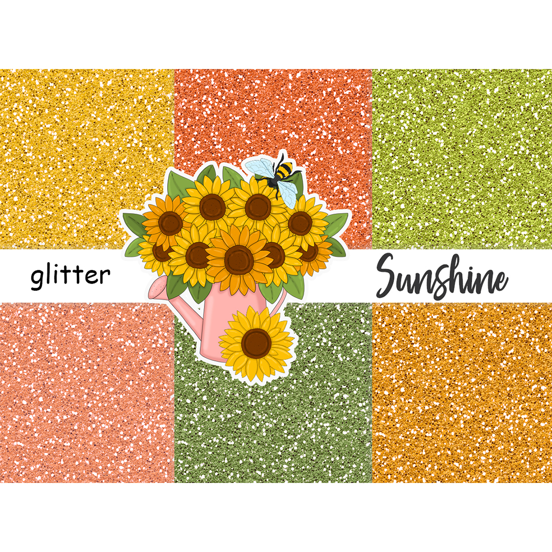 Sunshine Glitters, Sunflowers Pattern, Summer Digital Paper, Inspire