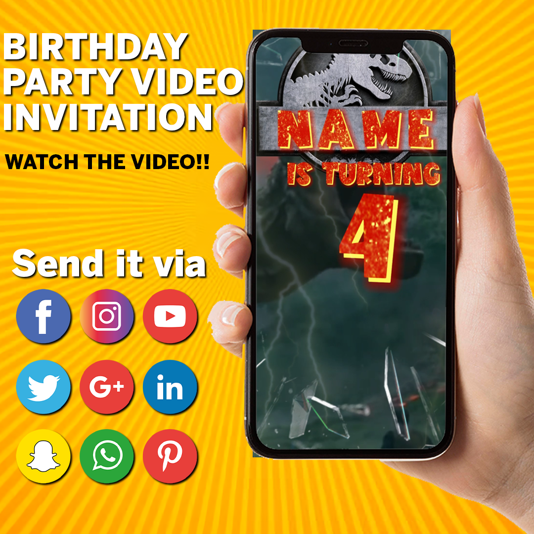 Jurassic World Video Invitation, Jurassic Park animated invi - Inspire
