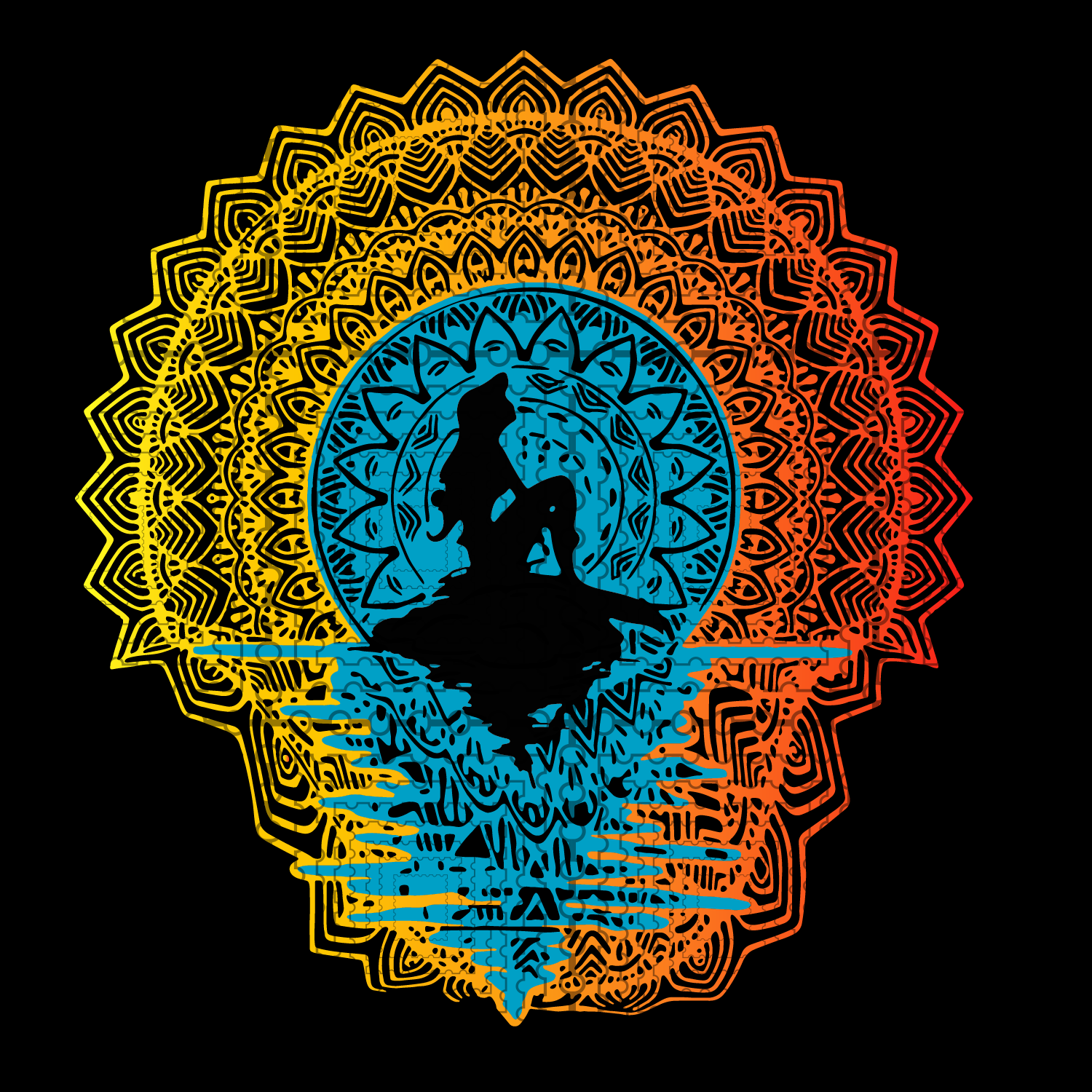 The Little Mermaid Ariel Mandala svg, Moonlight Mermaid Mand - Inspire ...