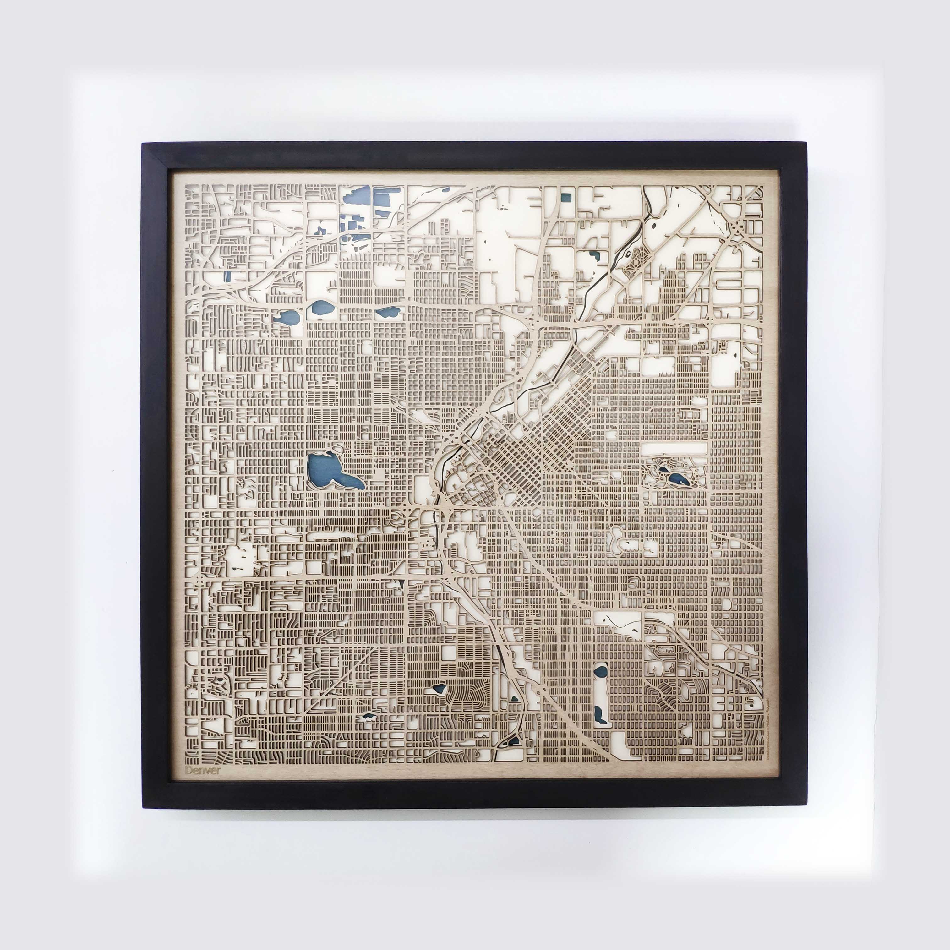 Denver Wooden Map Laser Engraved Inspire Uplift