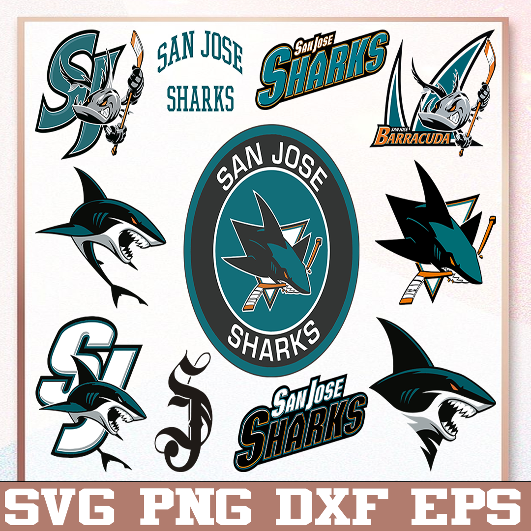 Bundle 11 Files San Jose Sharks Hockey Team Svg, dxf, png, e - Inspire ...