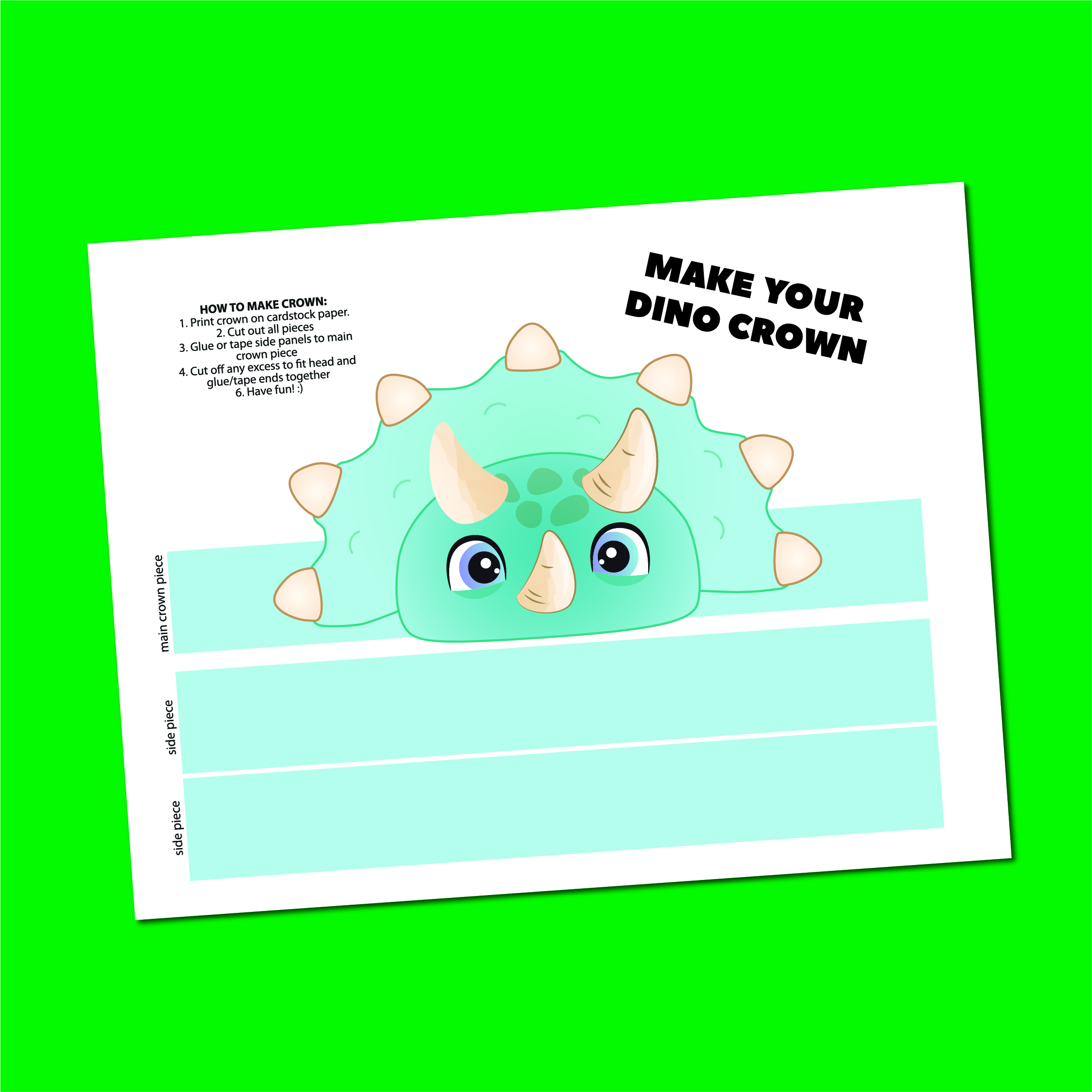 DIY Dino crown - Instant download - Inspire Uplift