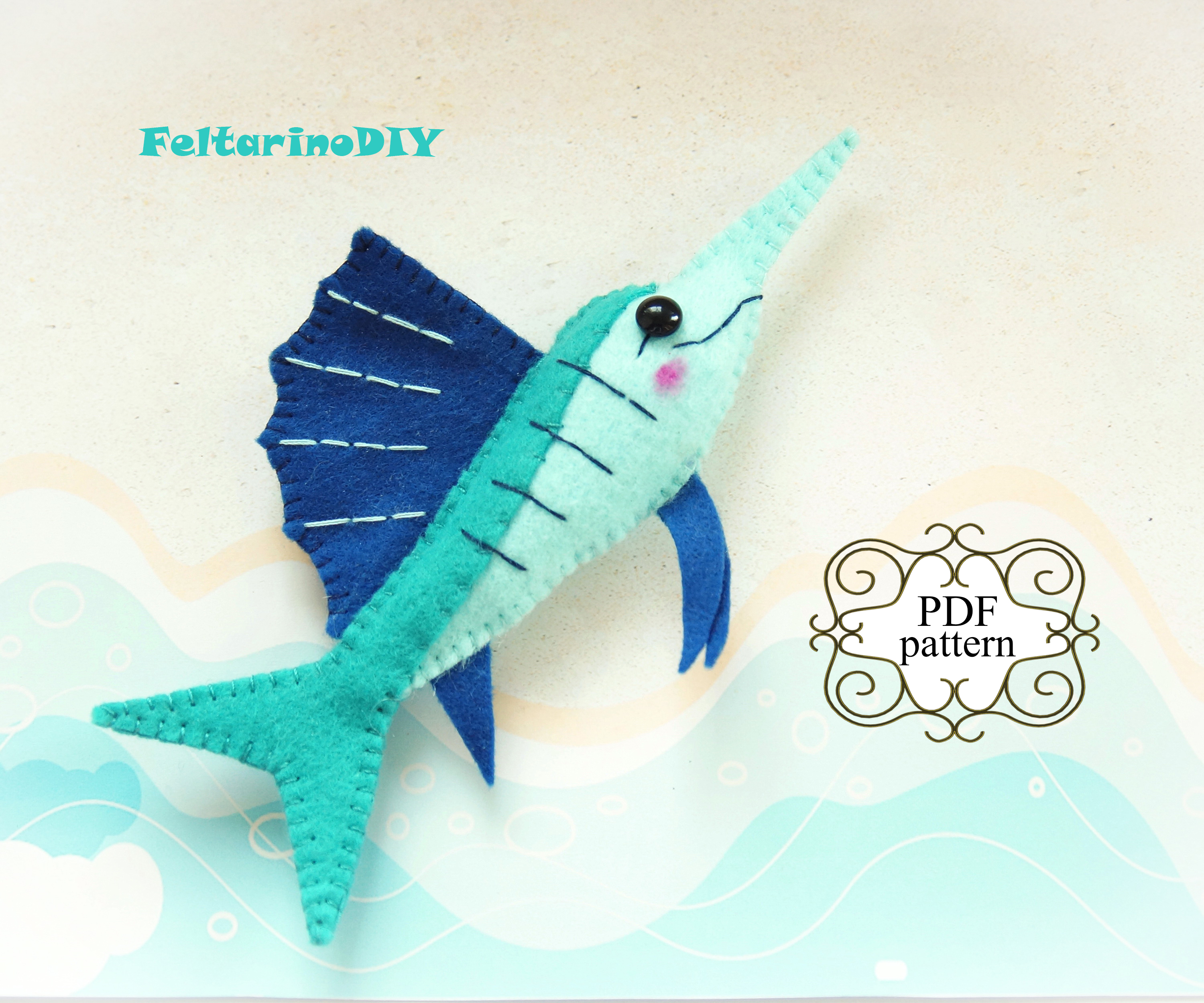 Felt sailfish pattern, Felt toy patterns, Felt sea animals p | Inspire ...