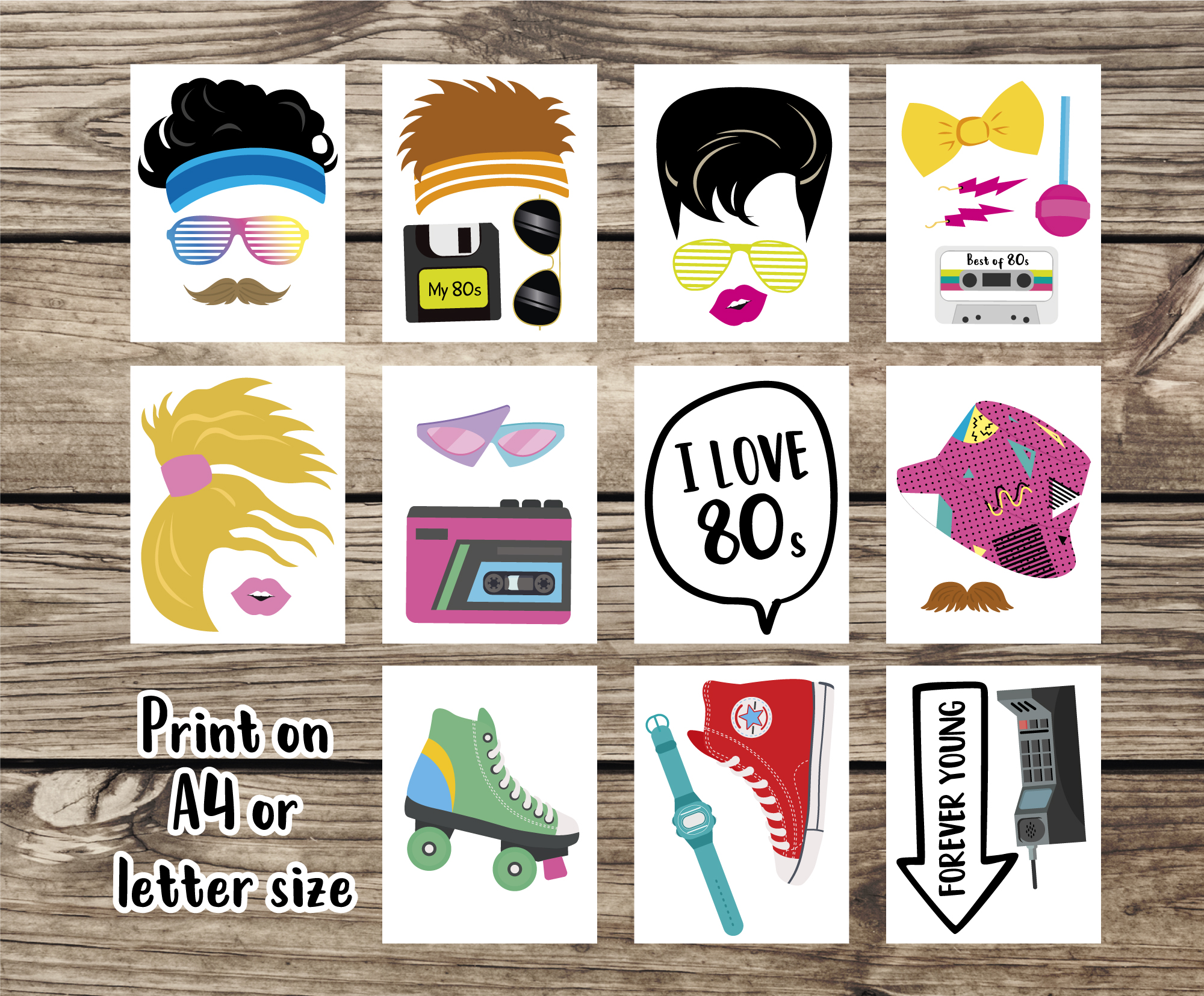 80ties-photo-props-fun-adult-photo-props-printable-photo-inspire-uplift