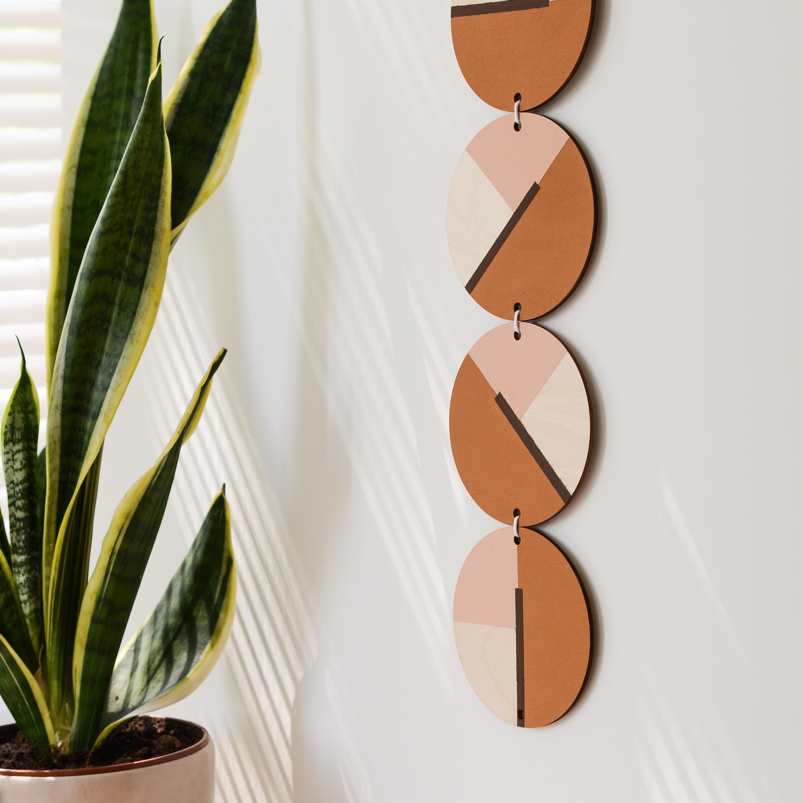 Terracotta Wall Hanging, Long Wall Garland, Mid Century Deco Inspire