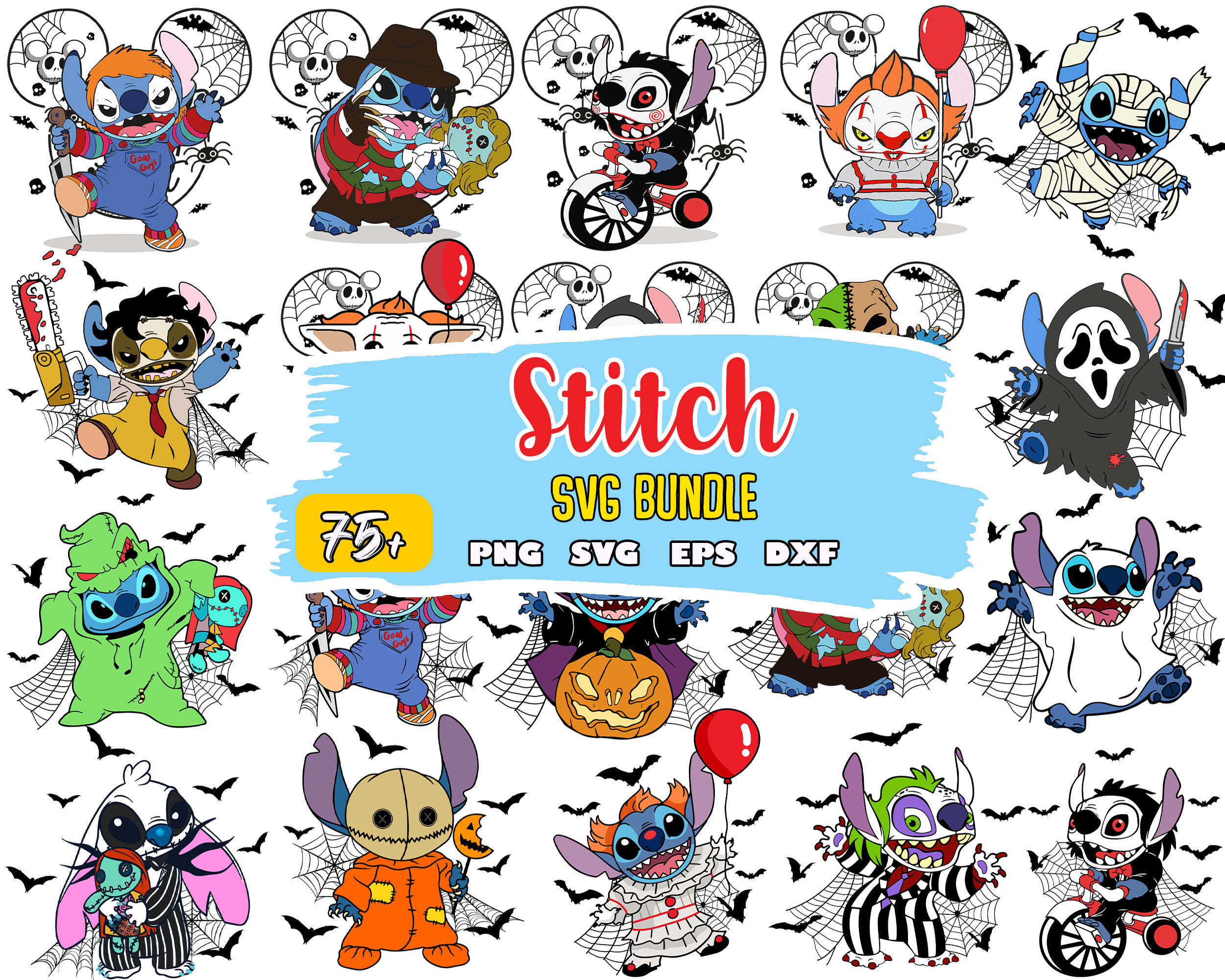 Horror Stitching Vector Stitch Bundle Horror Characters Svg, Bundle Halloween Svg, I - Inspire ...