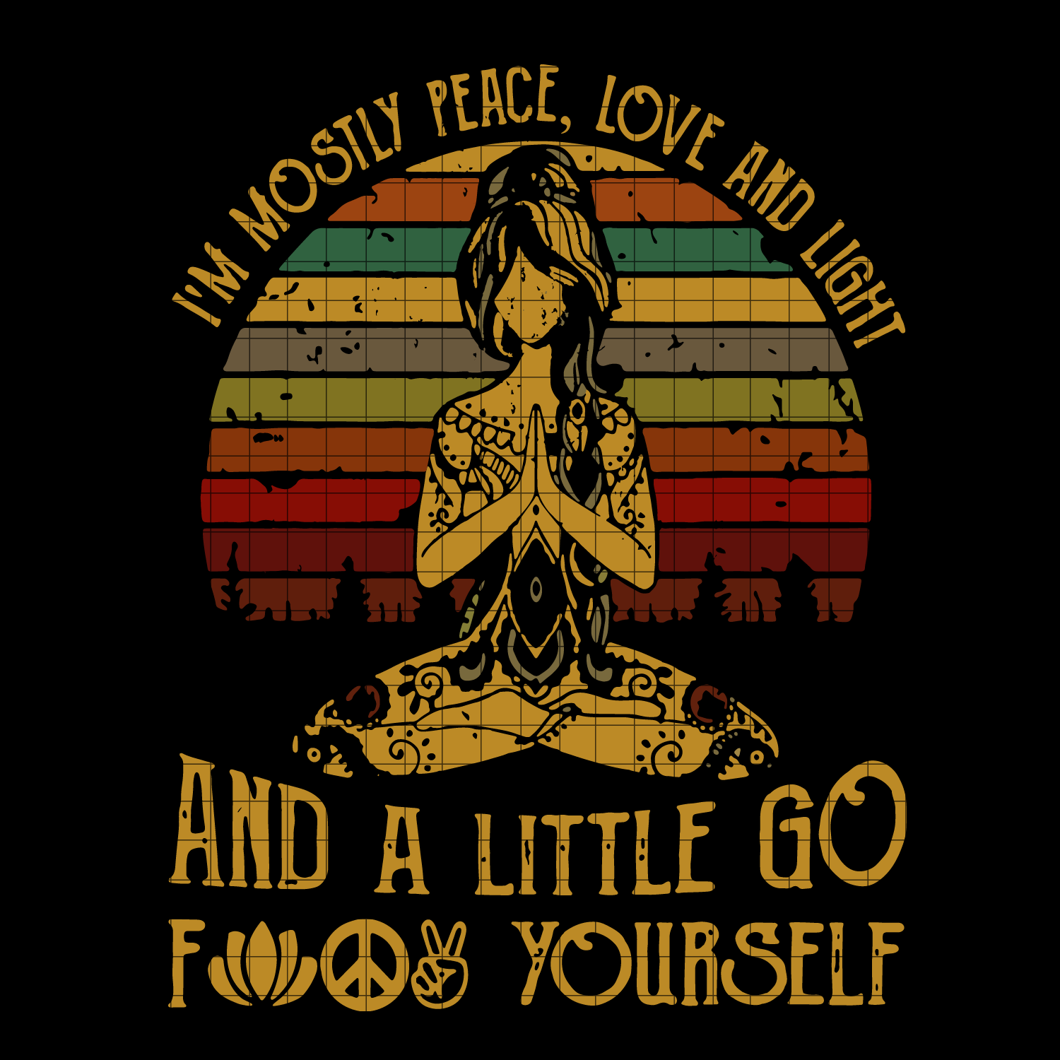 GR8Shop Namaste Yoga I'm Mostly Peace Love And Light Little Go