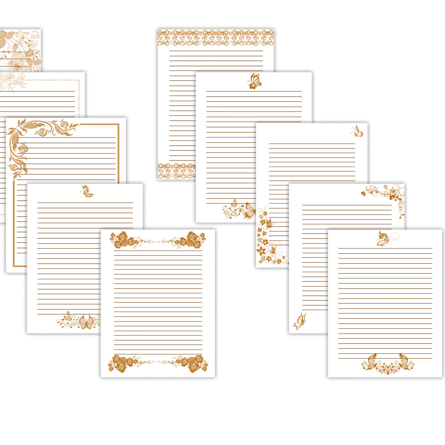 Printable Lined Journal Pages, Jounk Journal kit, Vintage Fl - Inspire ...